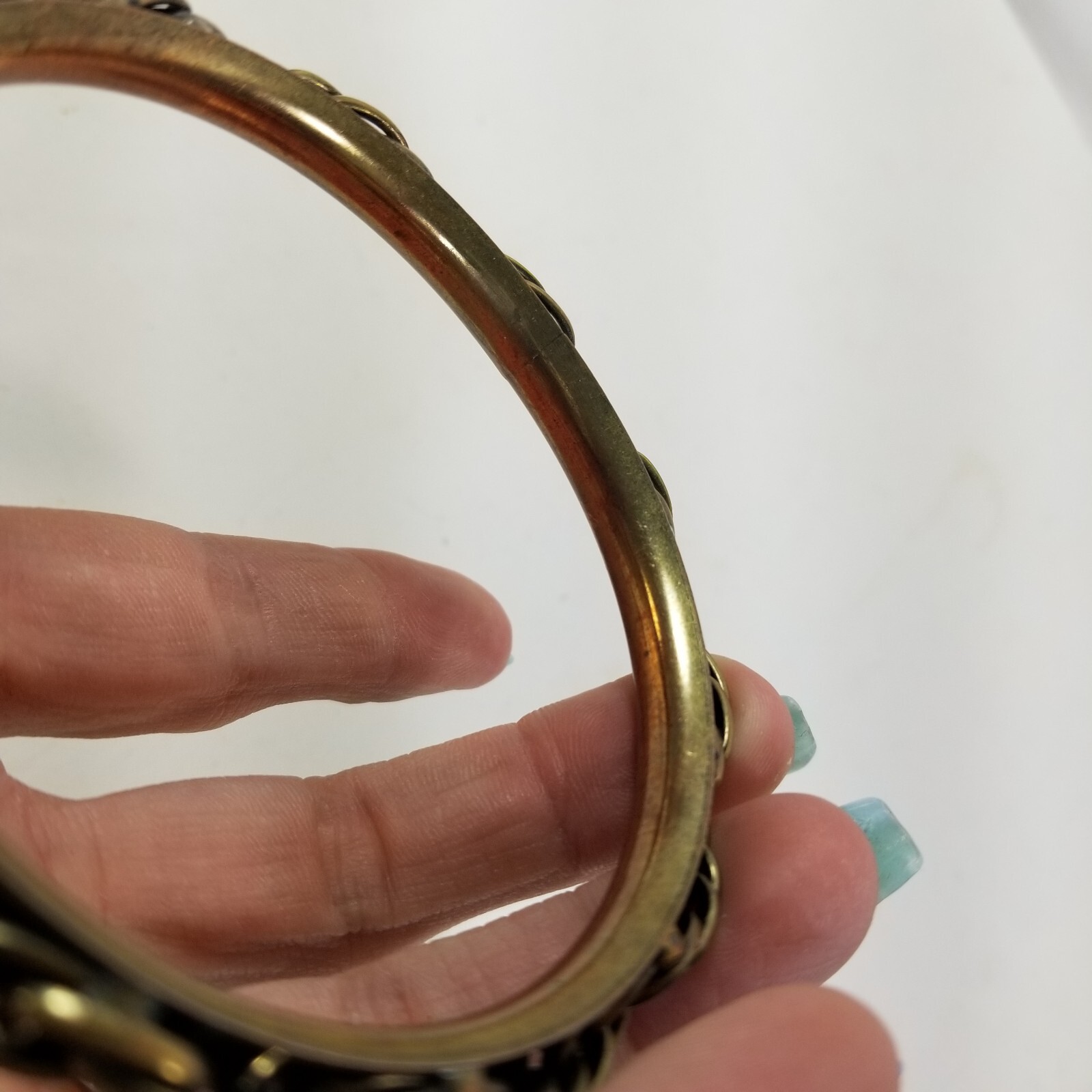 Vintage Gold Tone Solid Bracelet Bangle Copper Jewelry