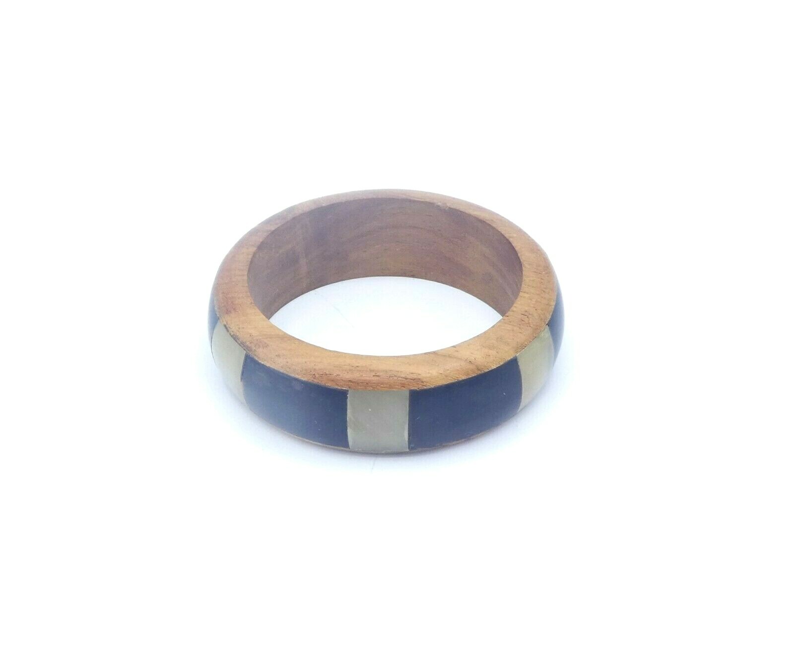 Vintage 1960’s Lucite Plastic and Wood Bangle Bracelet
