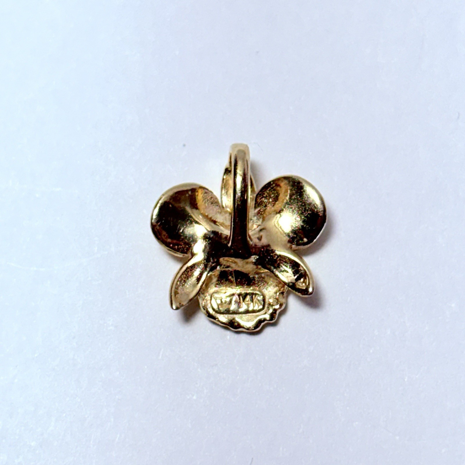 Sultan Hawaii Na Hoku 14K Yellow Gold Orchid Flower 13mm Pendant Charm 1.30g
