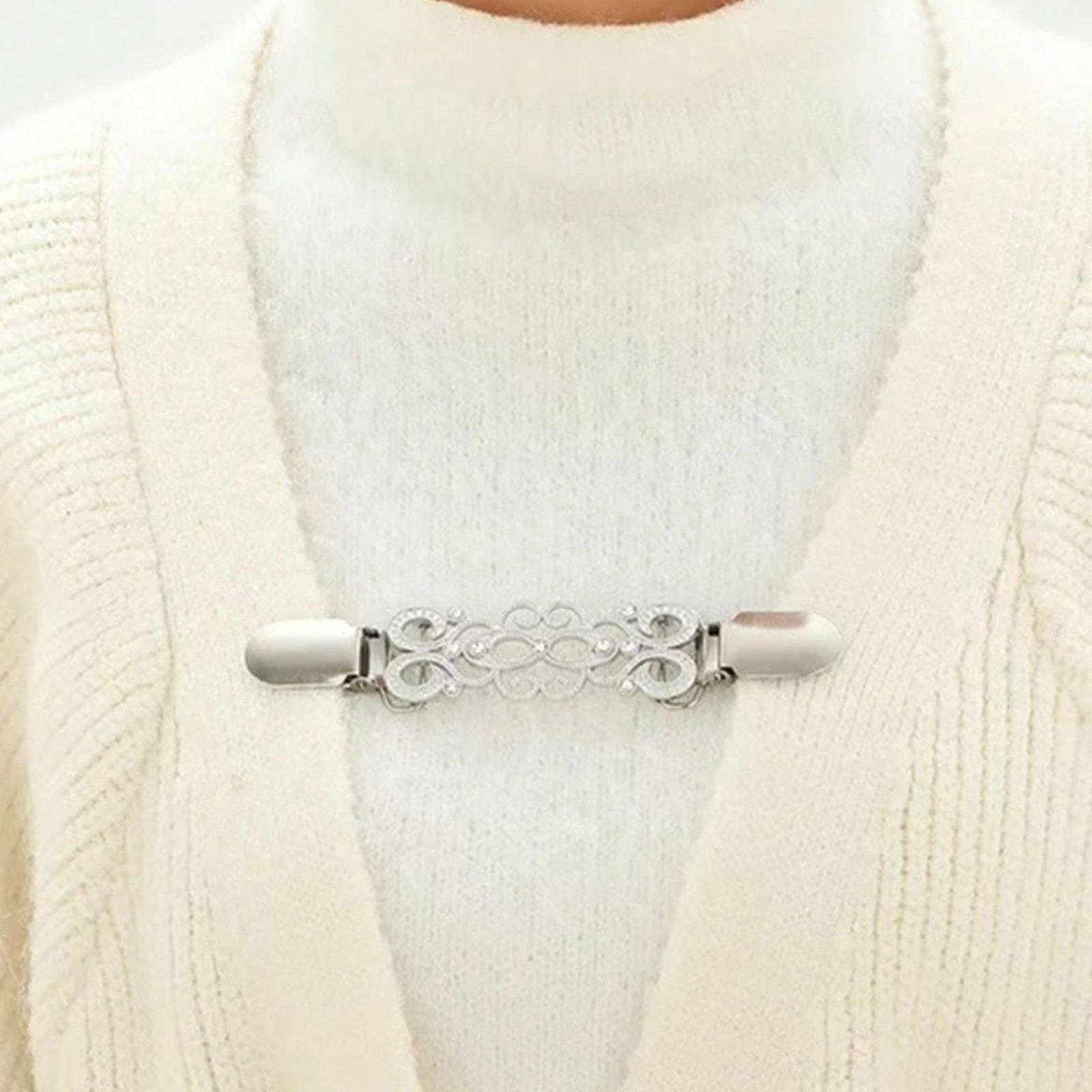 3Pcs Sweater Clips Vintage Dress Clip Back Cinch Shawl Cardigan Collar Clip