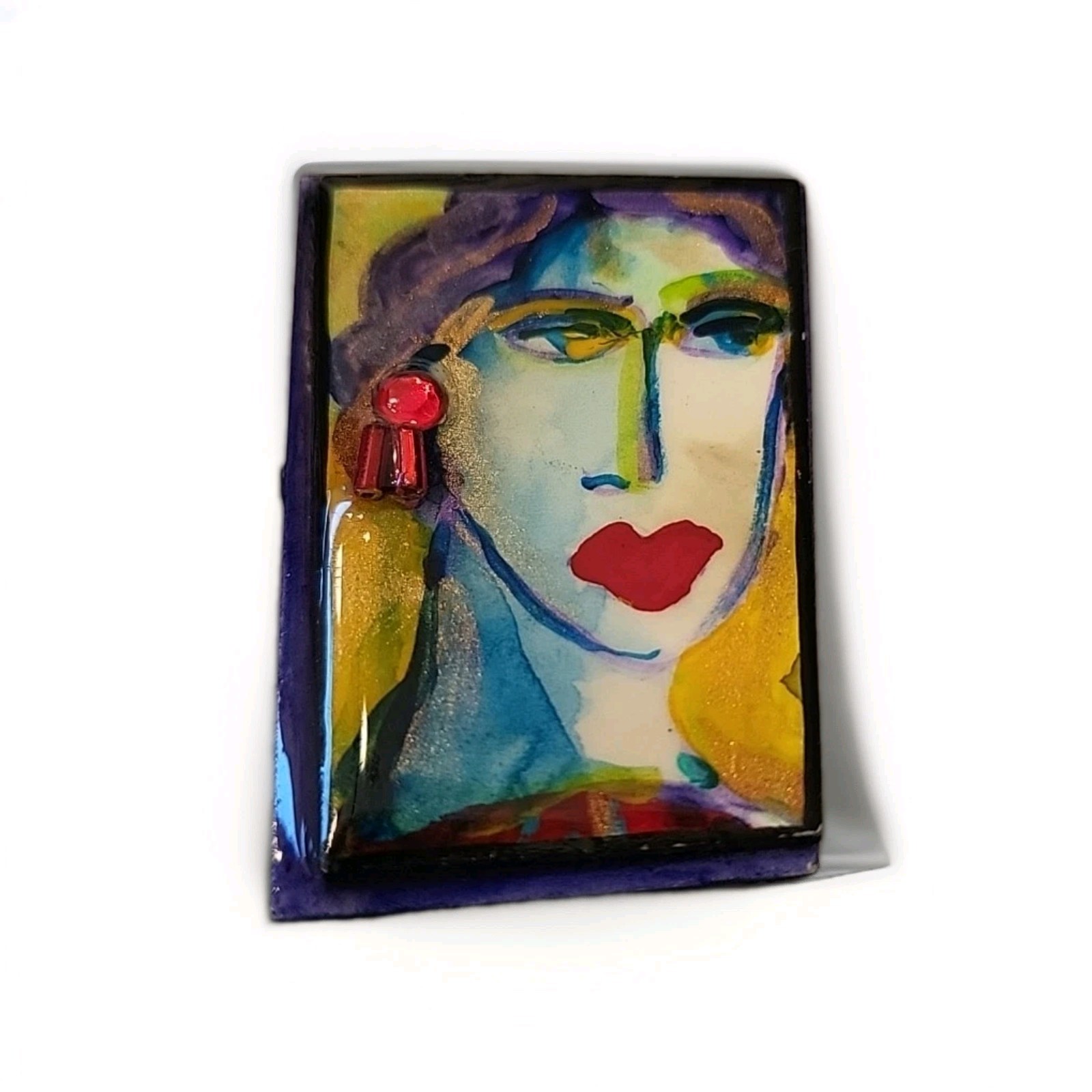 Abstract Art Original Vintage Pin Brooch Jewelry EUC Signed Artist Joyce H Q44