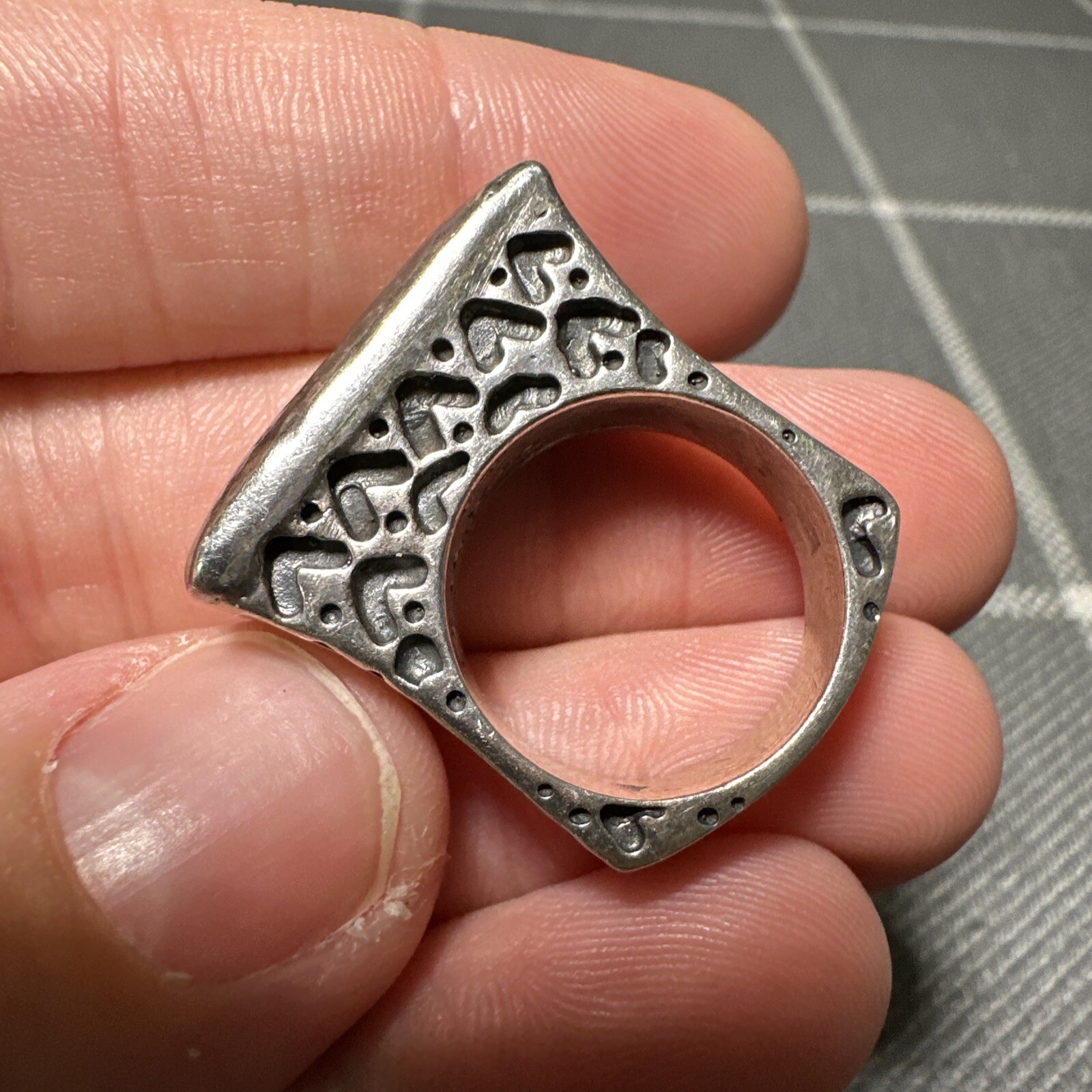 Vintage Dian Malouf 925 14k Statement Ring Size 7.25
