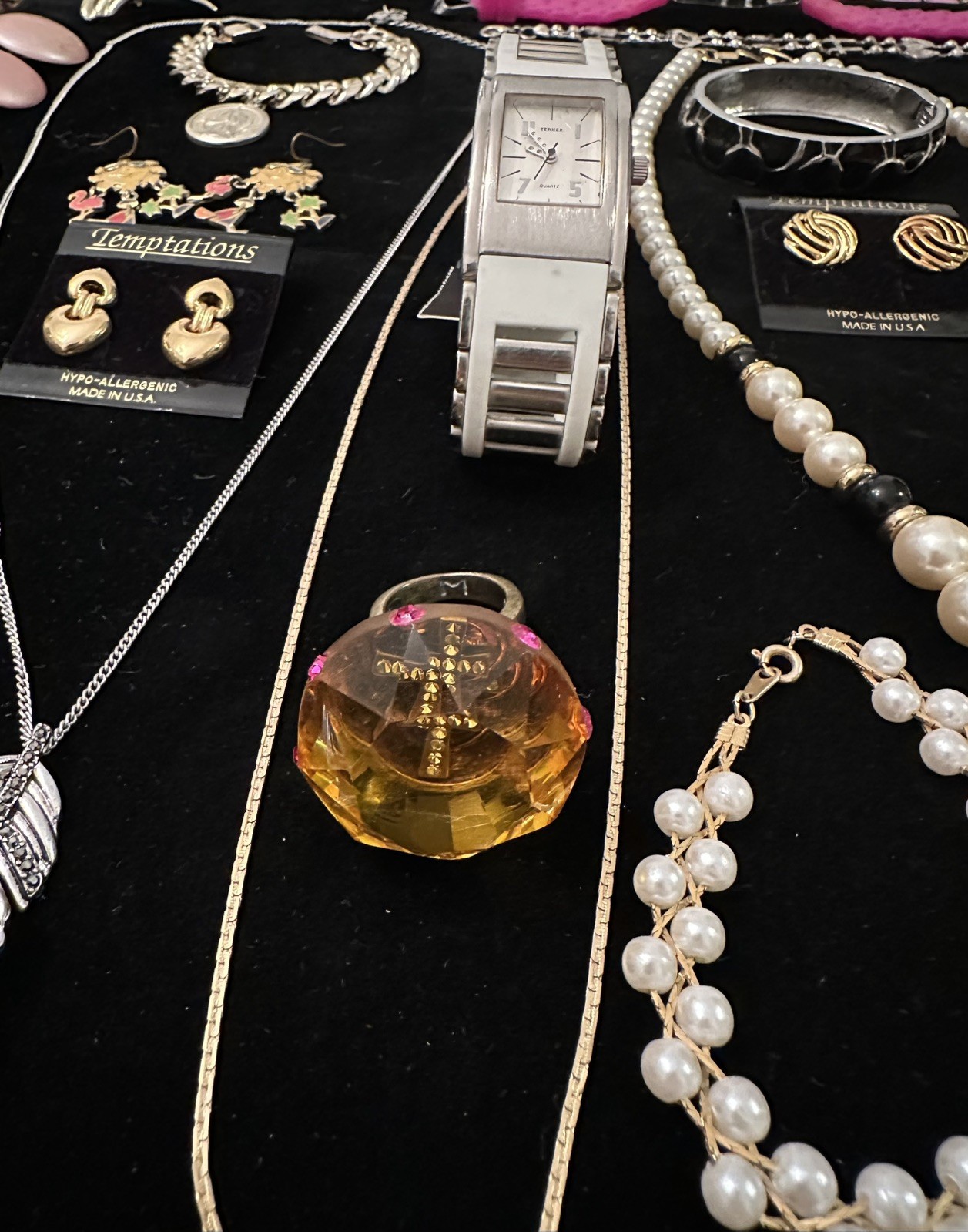 Vintage Costume Jewelry & Watches ALL WEARABLE used Lot Some Signed