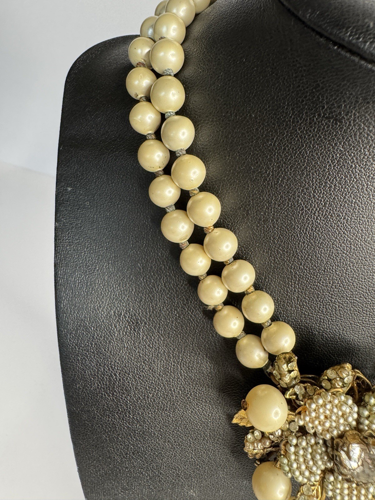 Miriam Haskell Vintage Baroque Pearl Necklace Earrings and ( Unsigned Bracelet)