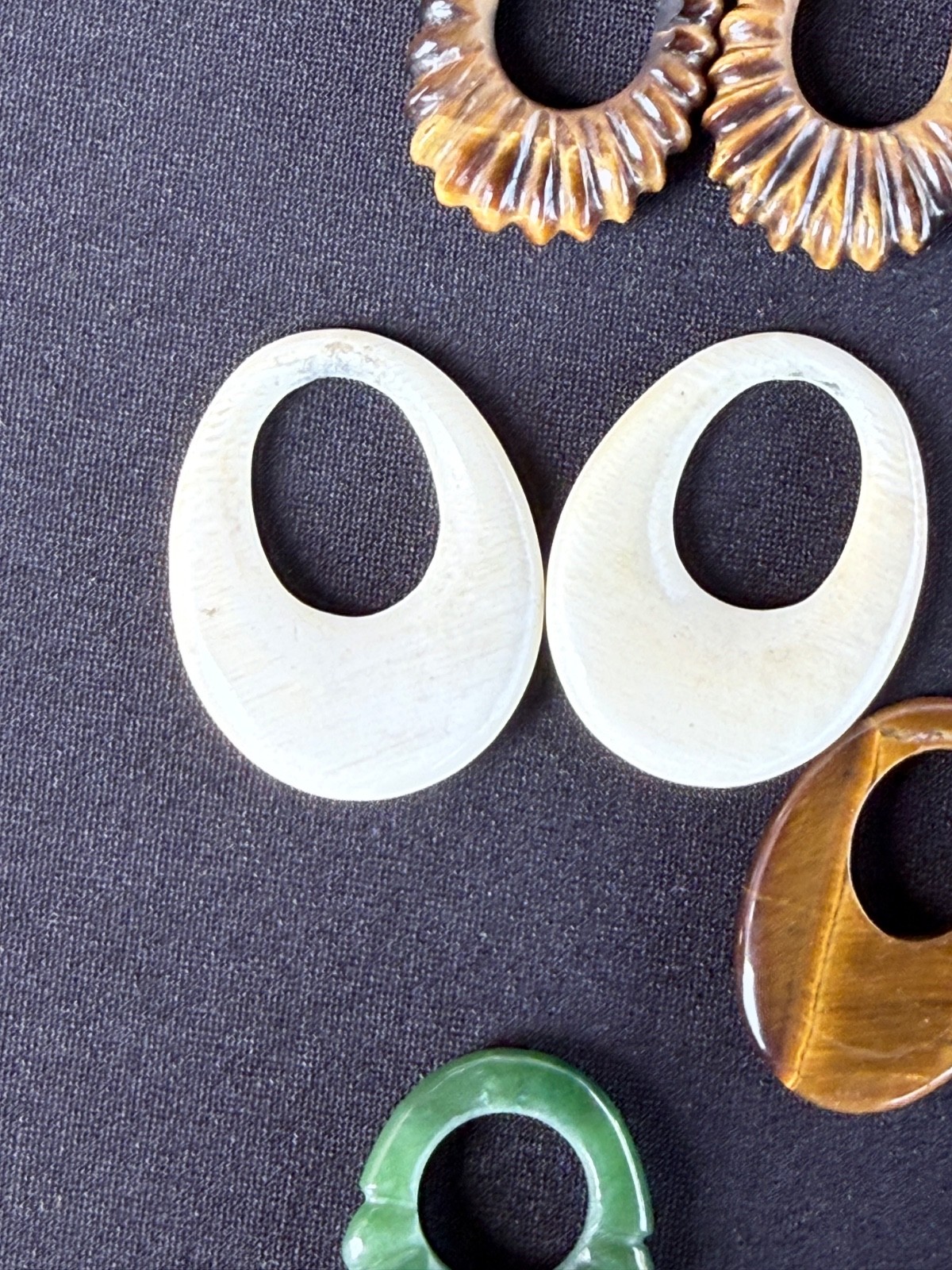 Vintage Lot Door Knocker Interchangeable Gemstone Earrings