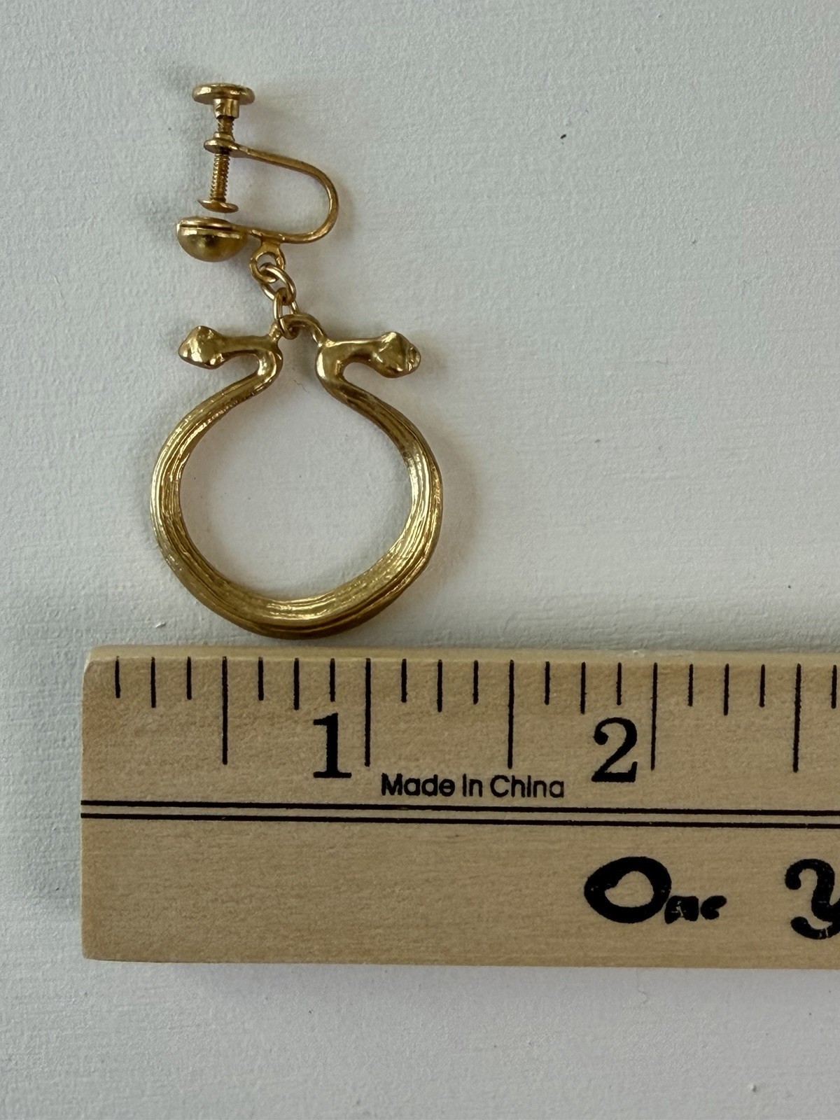 RARE Vintage Alva Museum Replicas Serpent Hoop Earrings Gold Tone VTG