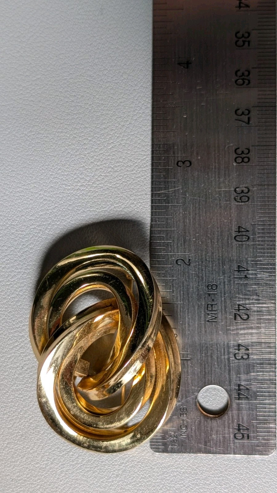 Vintage Grosse Germany Gold Plated Interlocking Infinity Love Knot 1971 Brooch