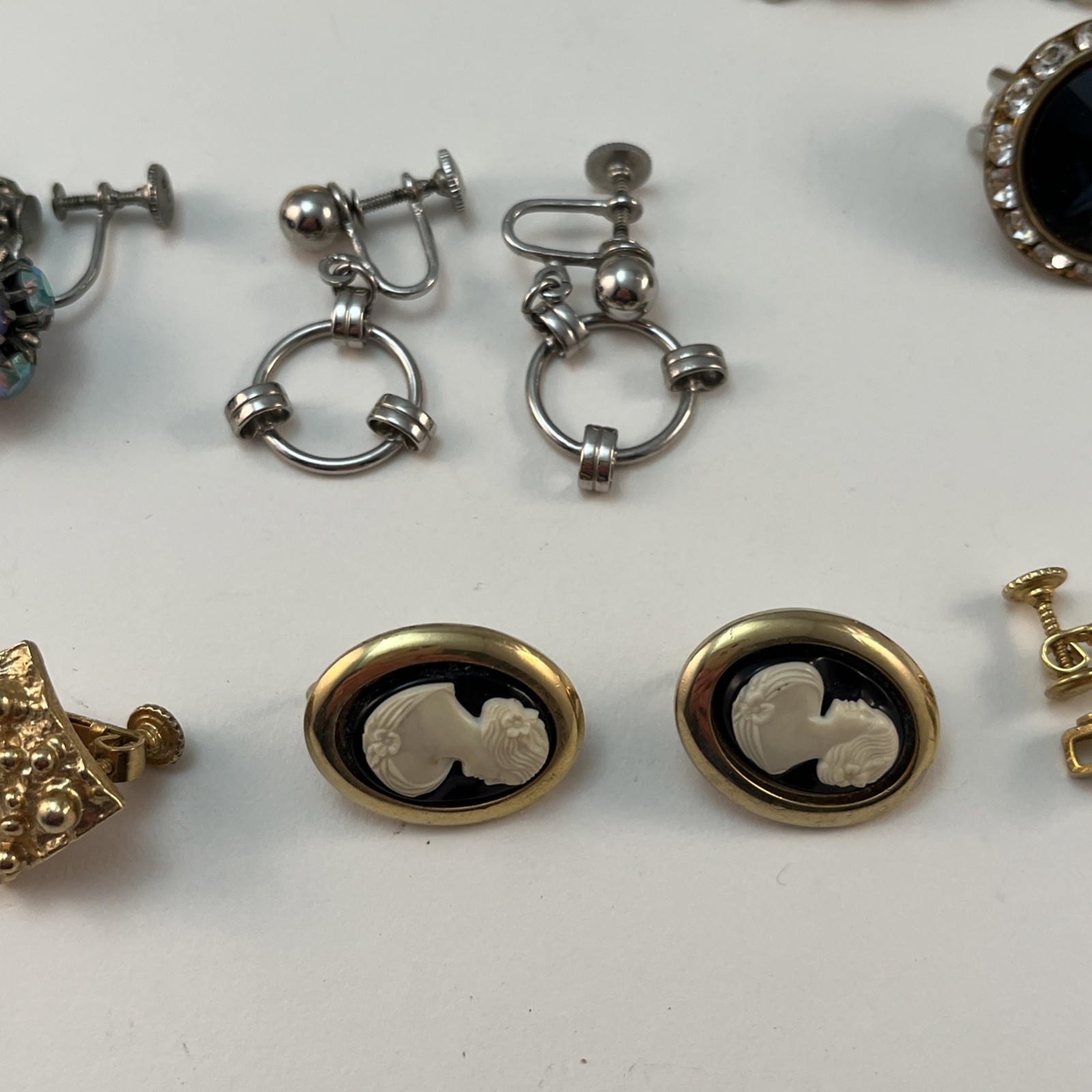 Vintage LOT of 8 Pair Clip-On Screwback Earrings Weiss Gay Boyer Napier Lazuli