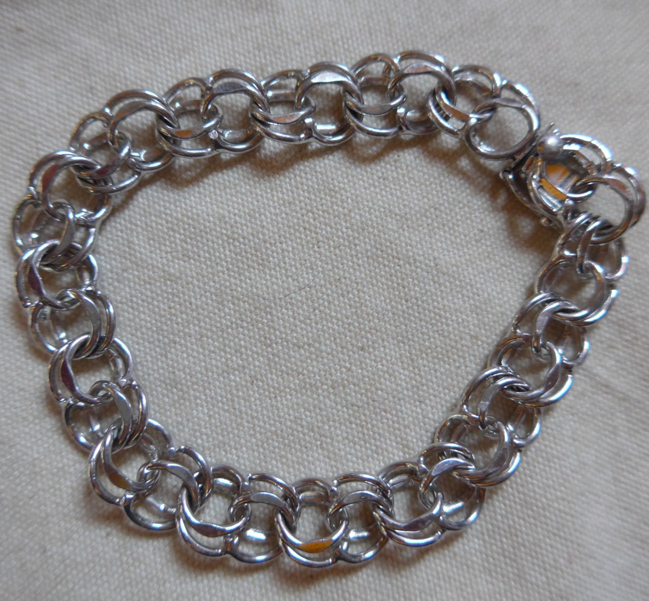 Vintage 925 Sterling Silver Box Latch Charm Bracelet Starter Charm 7″
