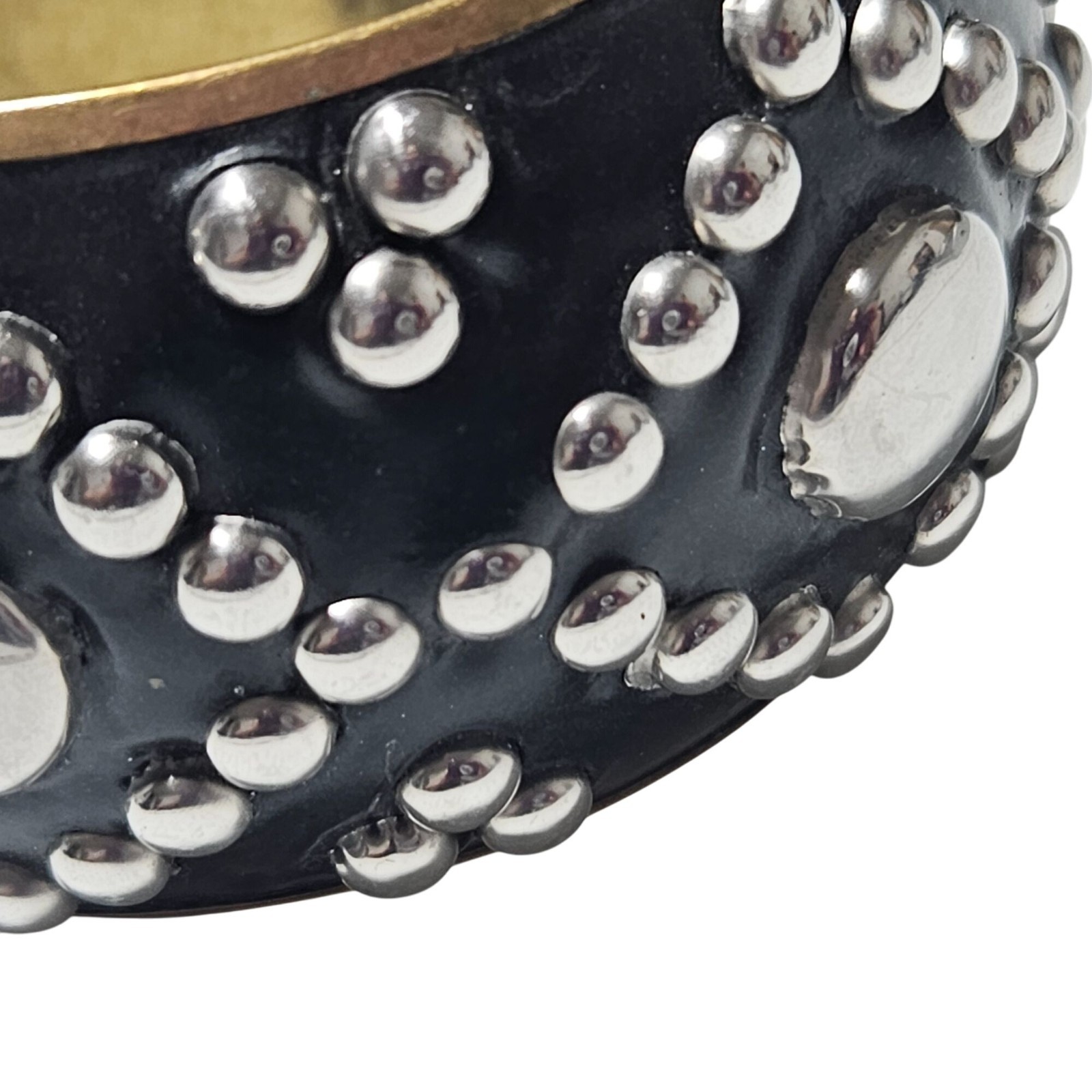 Vintage Bohemian Bangle Bracelet Black Gold Metal Silver Accents Goth Punk