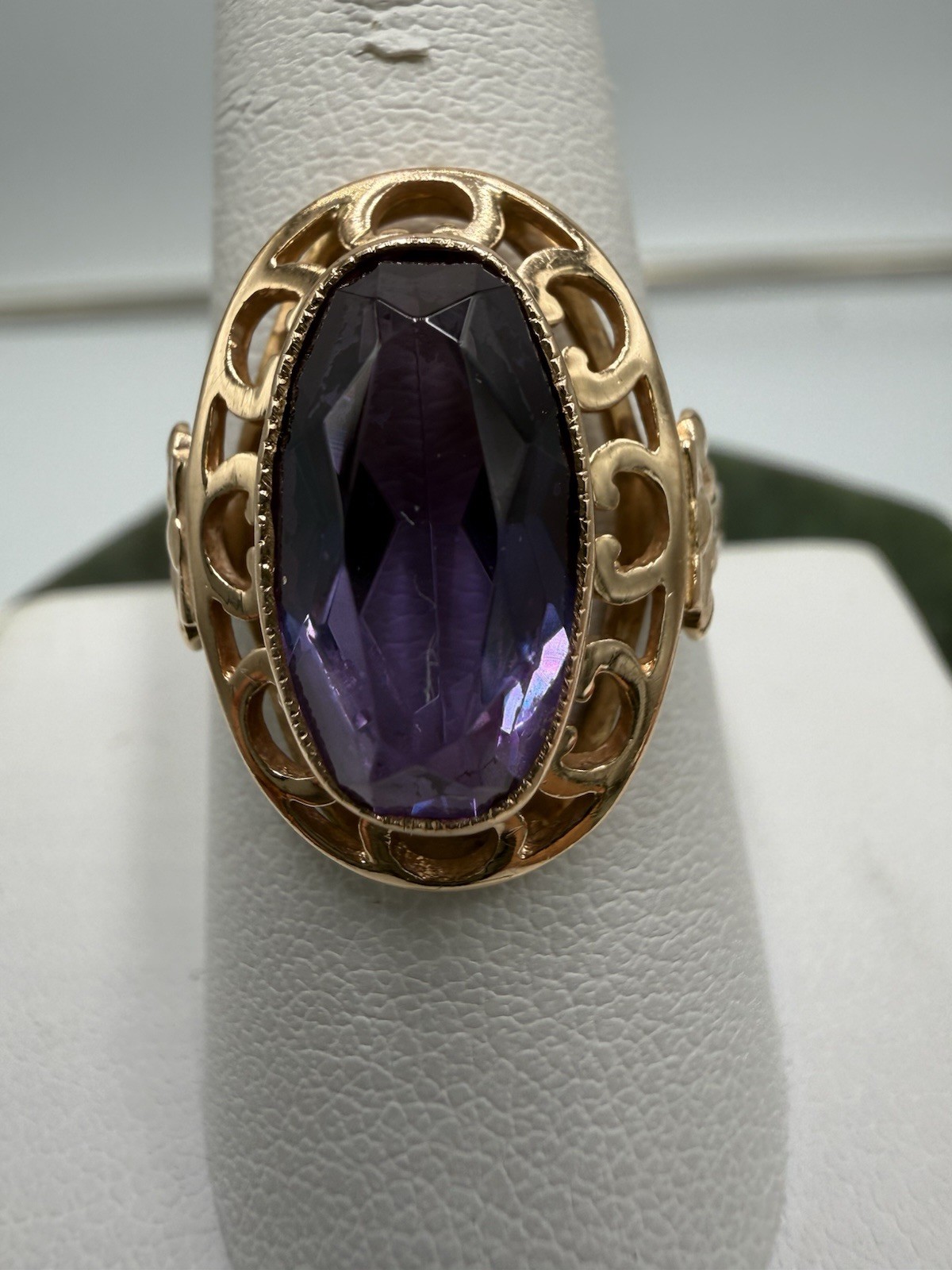 Vintage Soviet Solid Rose Gold Ring 14 K 583 Size 8.5