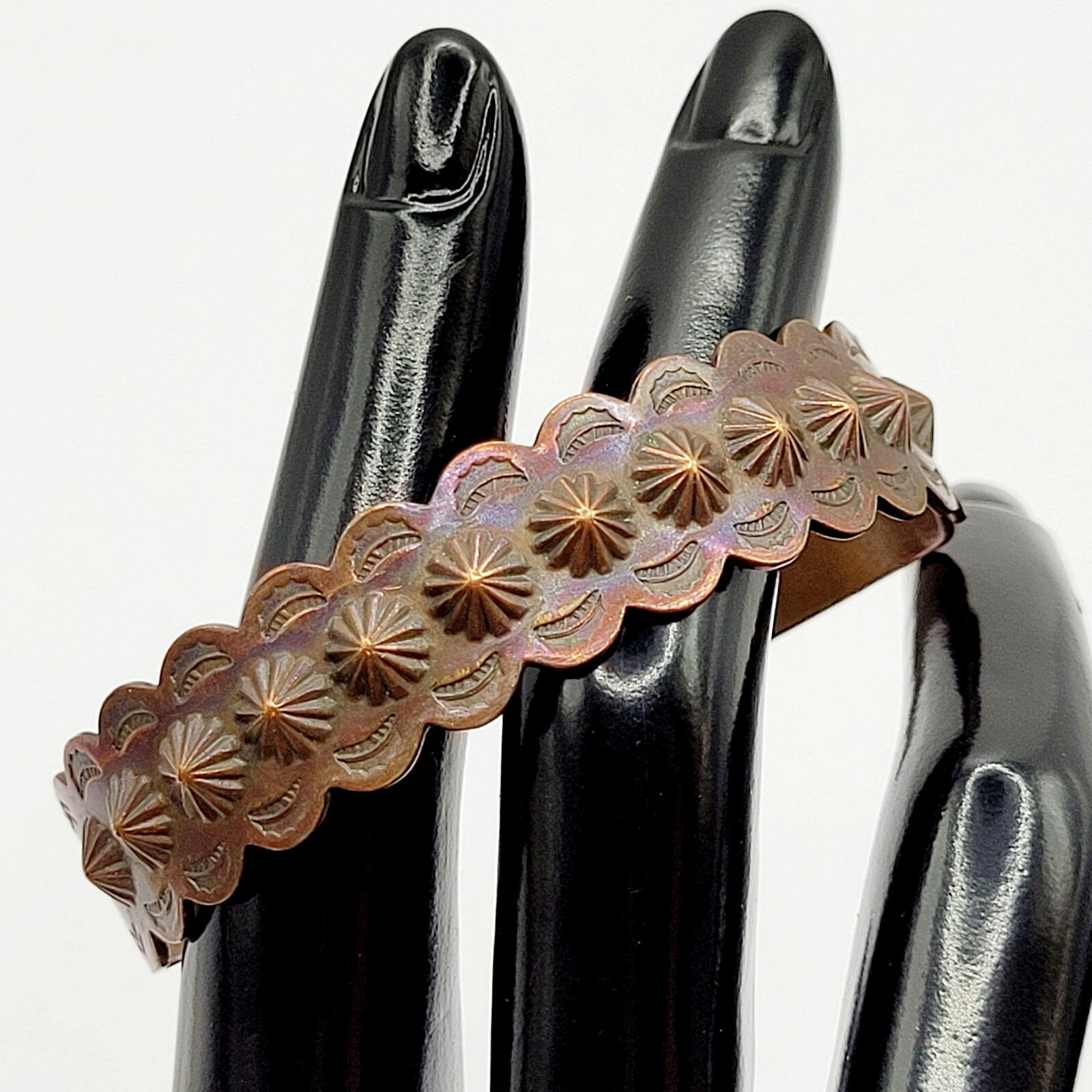 Copper Southwestern Concho Repousse Arrow Engraved Design SMALL Cuff Bracelet