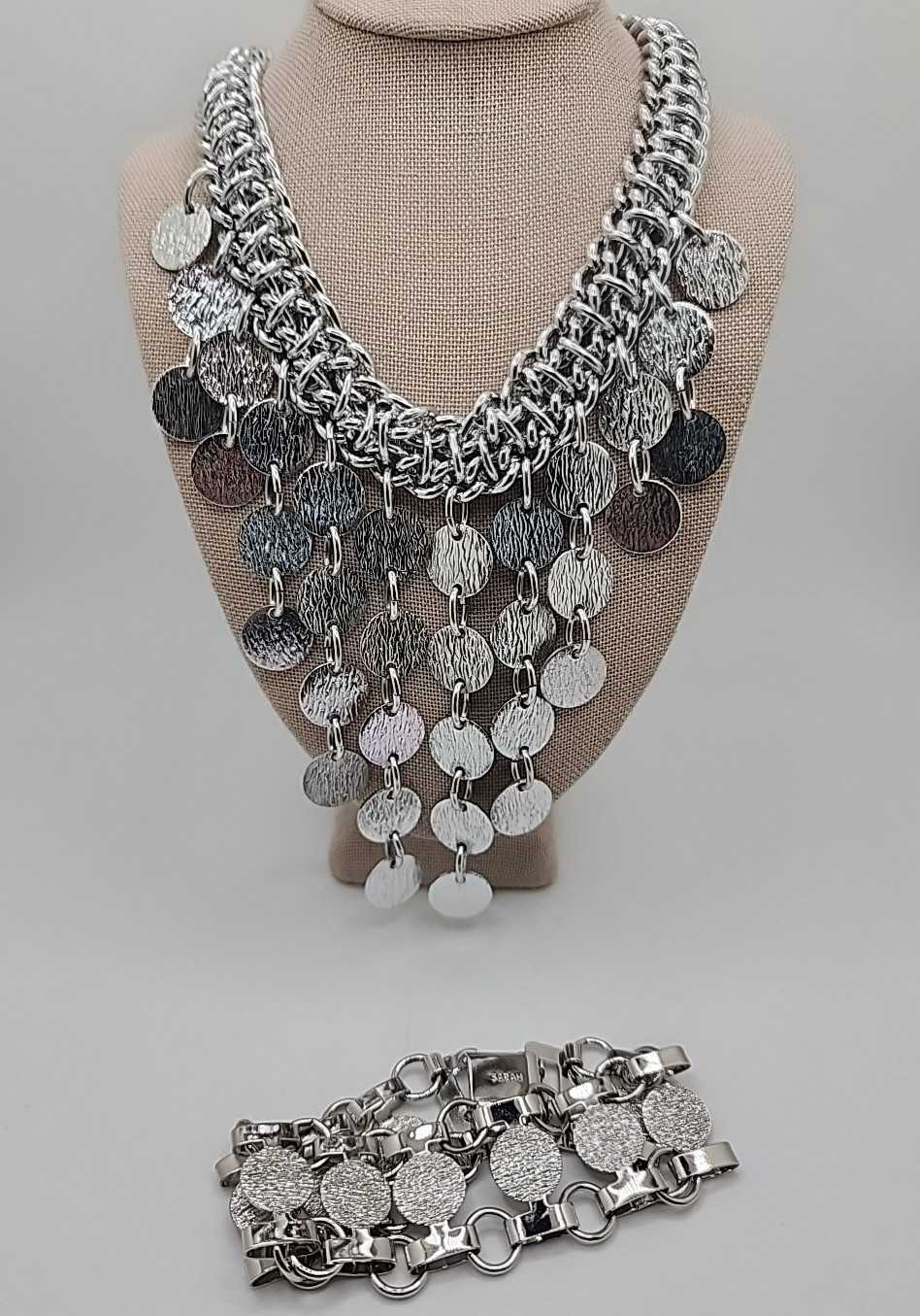 Vintage 1971 Sarah Coventry Pyramid Treasure Necklace Bracelet Set