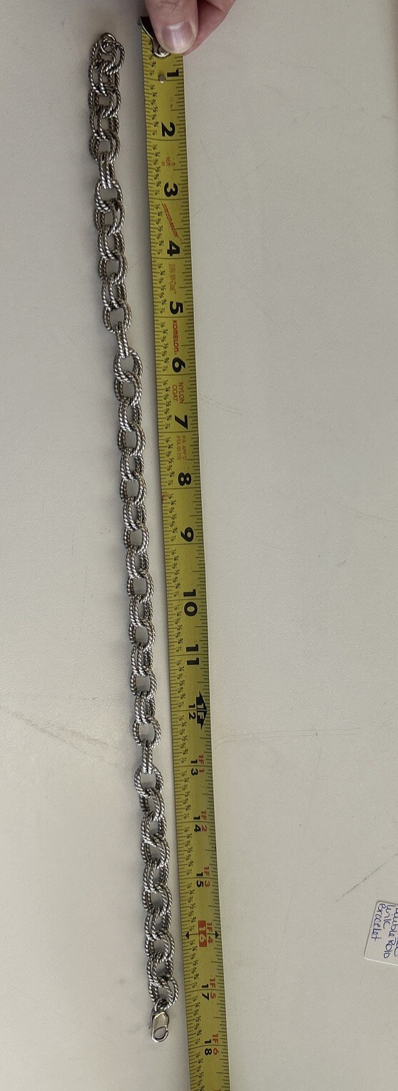 925 Sterling Silver Vintage Twisted Double Rolo Link Chain Necklace Choker