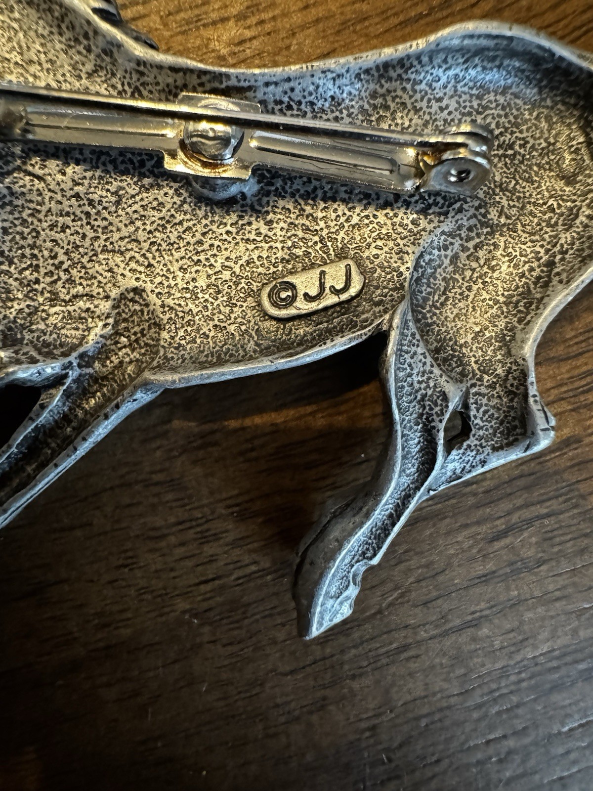 JJ Jonette Jewelry Silver Tone Running Horse Brooch Pin