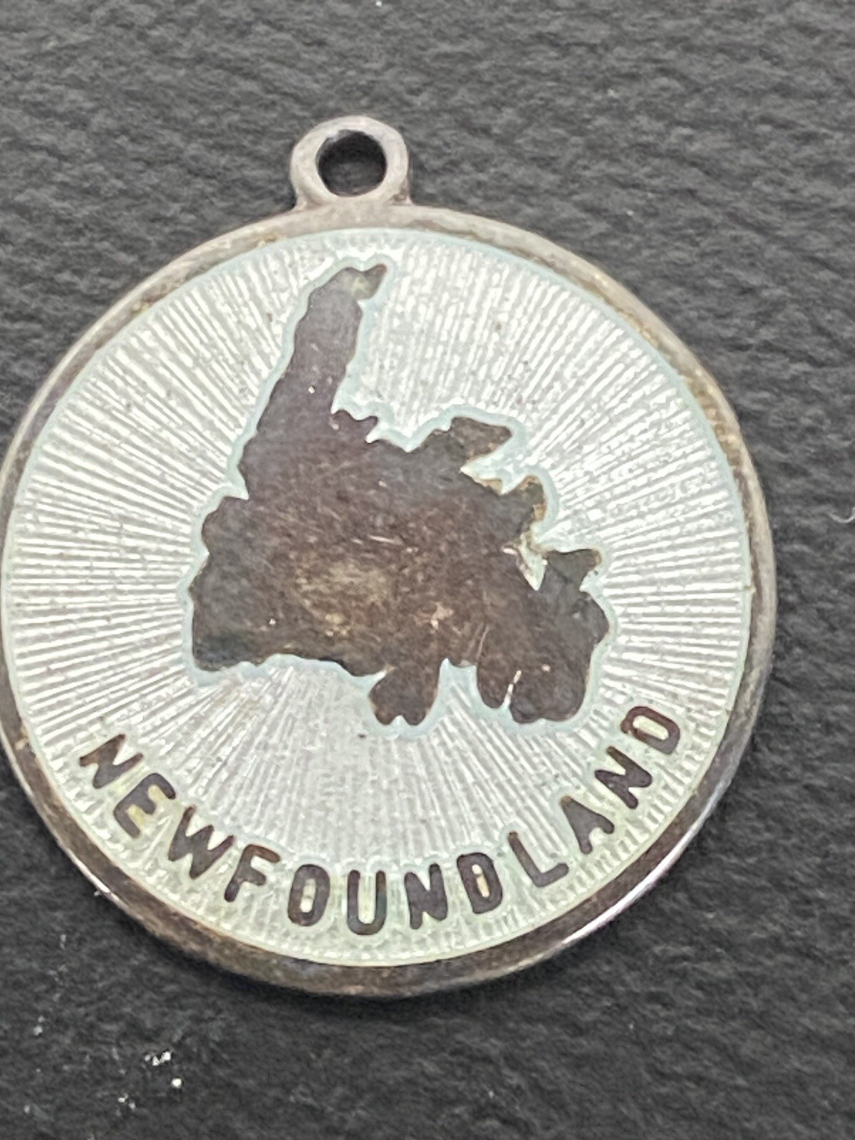 VTG Sterling Slver & Enamel Charm Newfoundland Canada Souvenir Enamel BM co