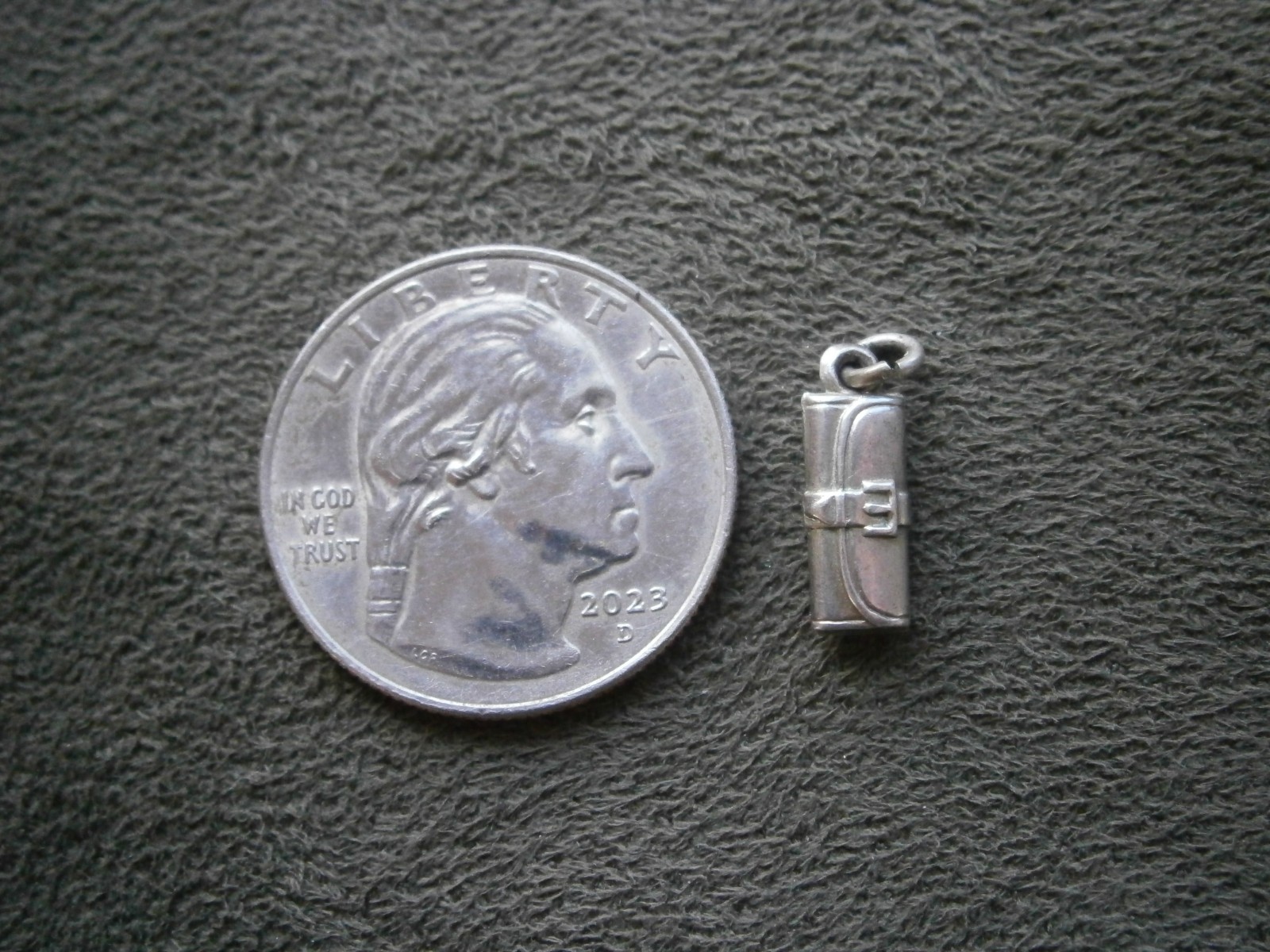 Small Clutch Purse Handbag Vintage Sterling Silver Bracelet Charm Pendant