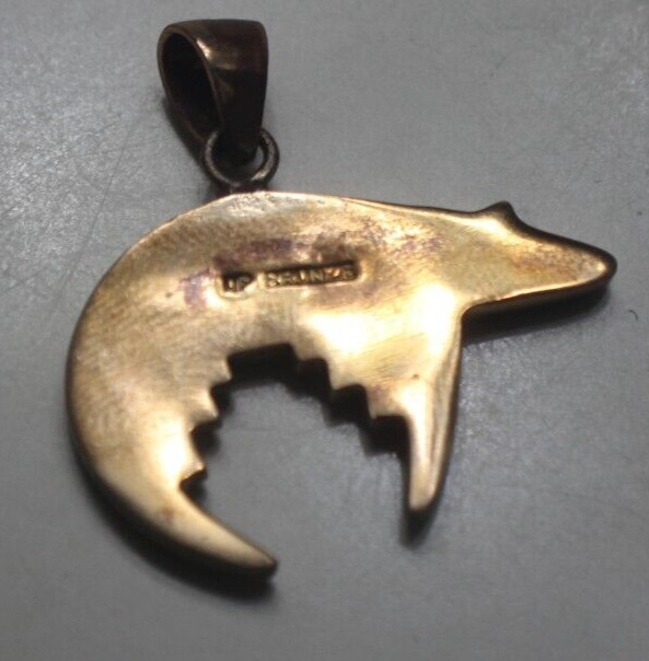 Wonderful DP Bronze and Multi-Stone Inlay Bear Pendant
