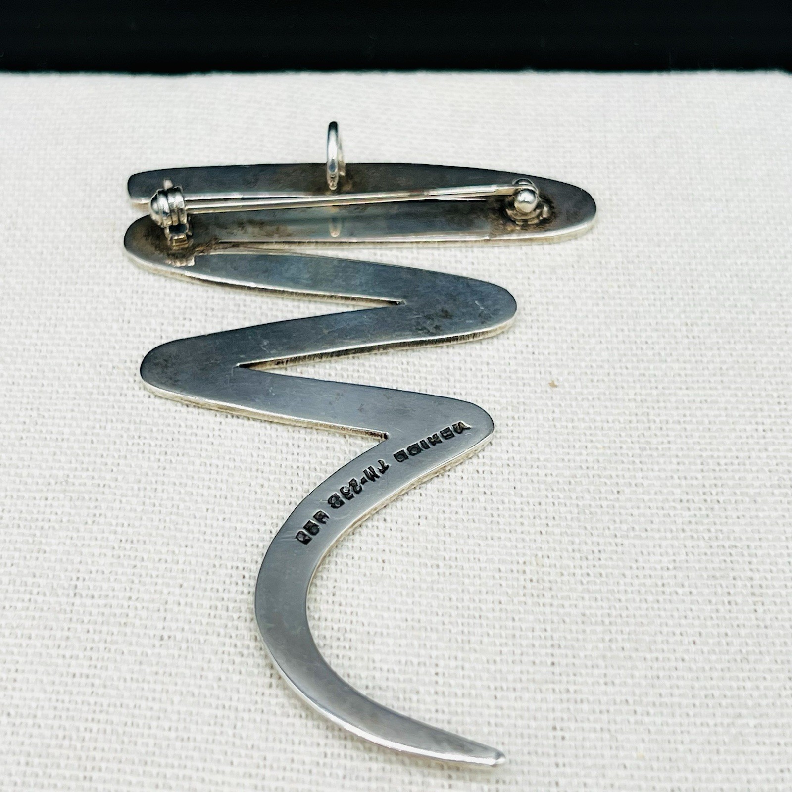 Vintage Mexico TM-248 925 Sterling Modernist Brooch Pendant Necklace Convertible