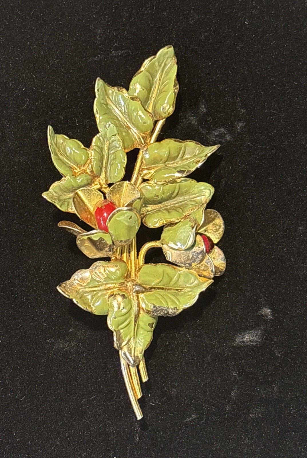 Vintage sterling silver floral brooch 3-1/2 Inch Long 1-1/2 Inch Wide -19grams