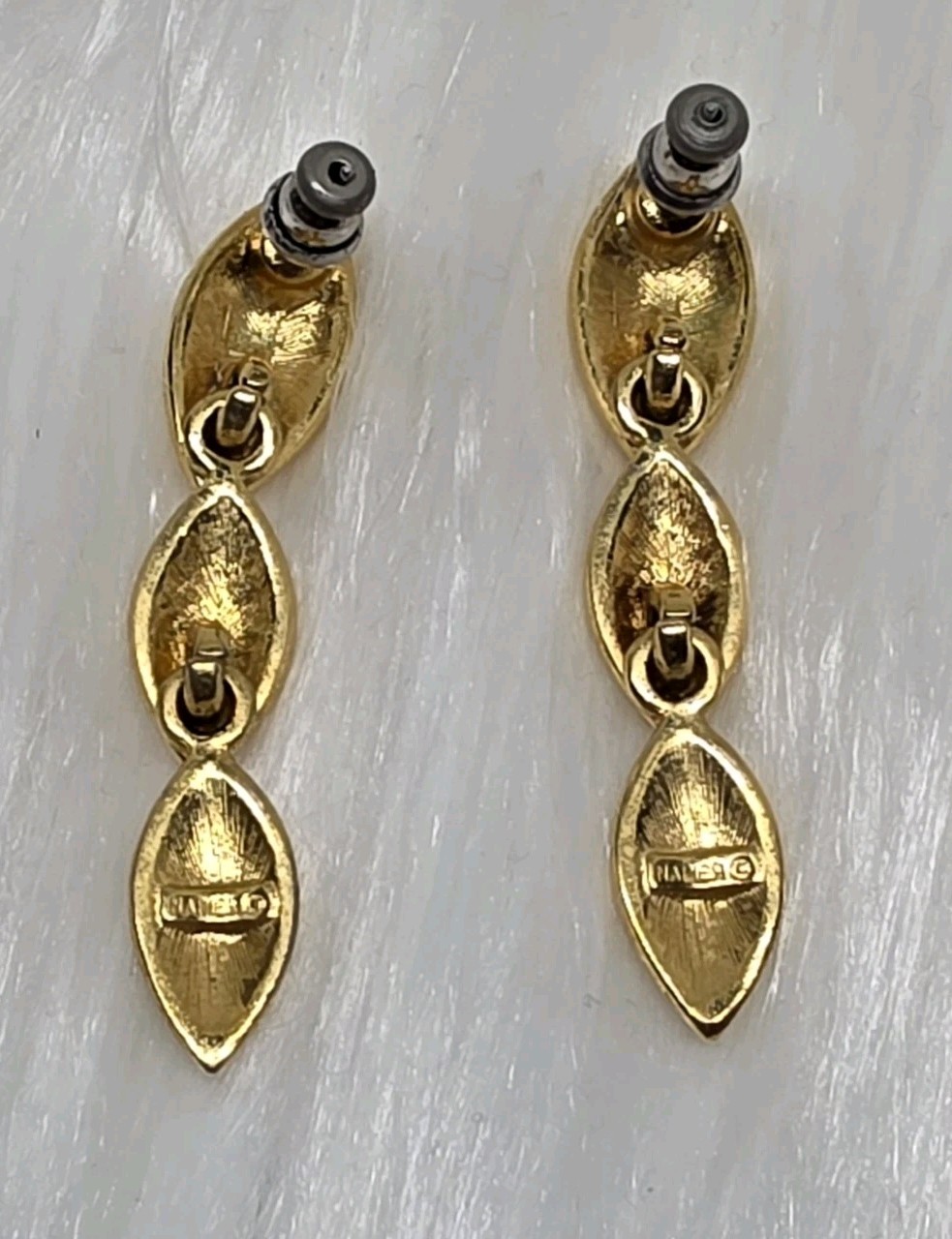 Napier Cream Ivory & Gold Tone Dangeling Elegent Fashion Earrings