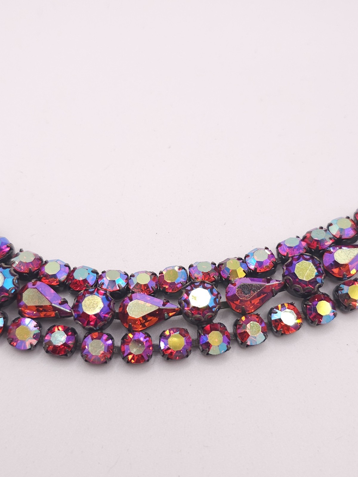 VTG Regency Fuchsia Pink Red AB Rhinestone Bracelet STUNNING