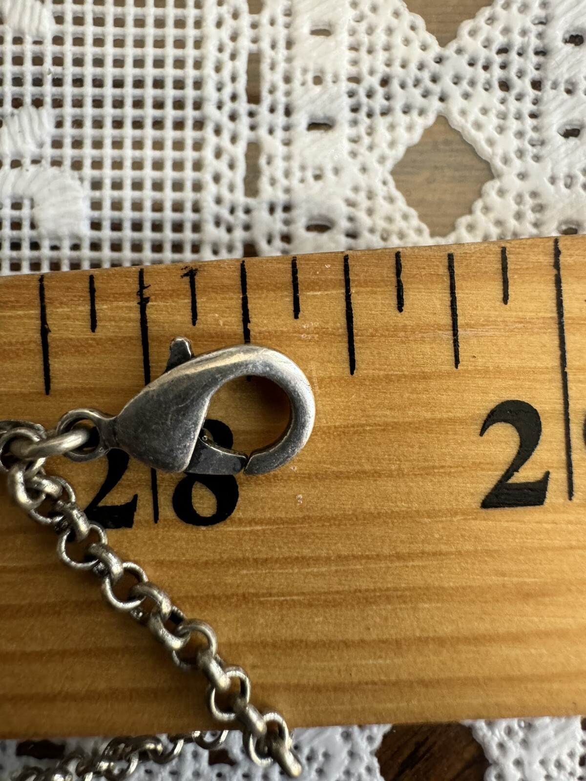 Vintage LUCKYBRAND Silver TONE double Strand Wheat&rolo Chain Link Necklace