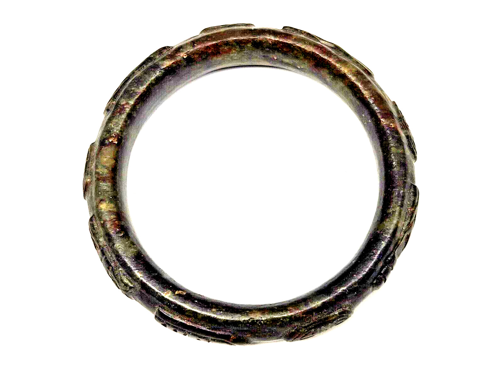 Vintage Natural Dark Green Jade Jadeite 17mm Bangle Bracelet