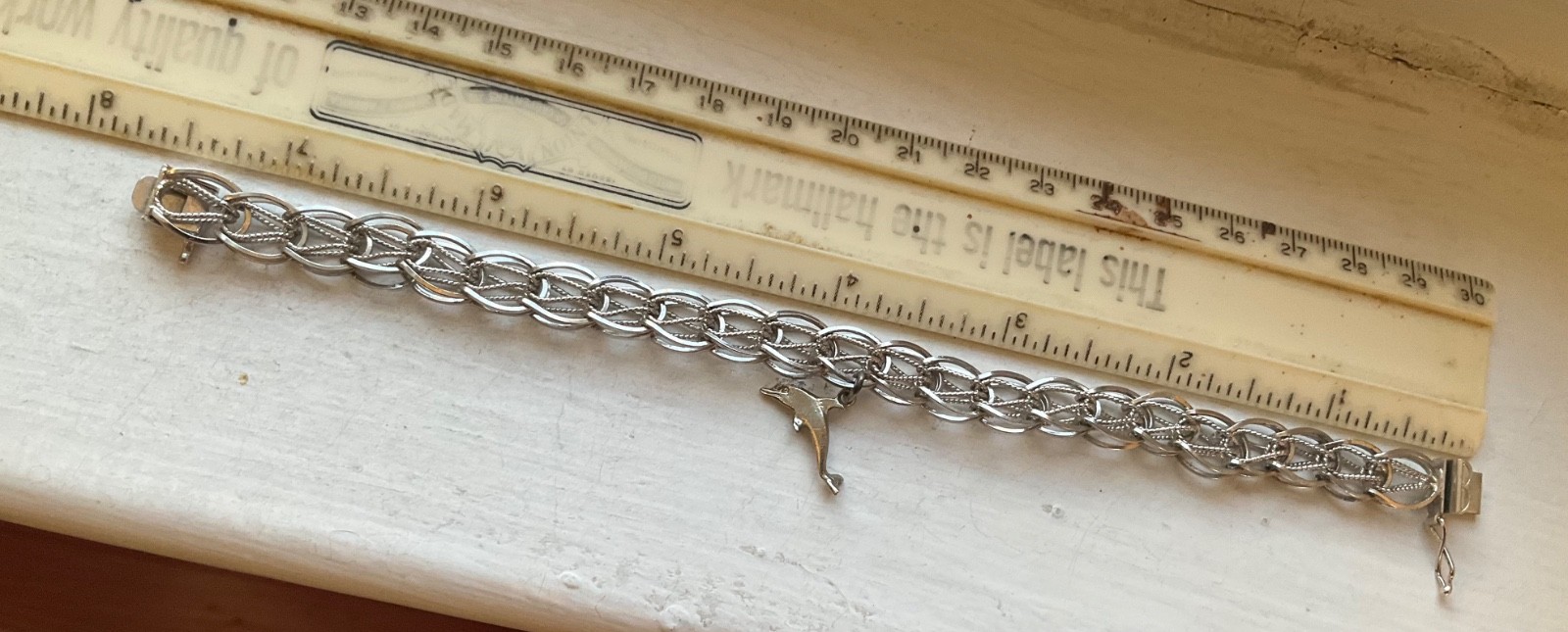 Vintage Starter GB SILVER CHARM BRACELET 7 1/3” Wearable Inside Twist