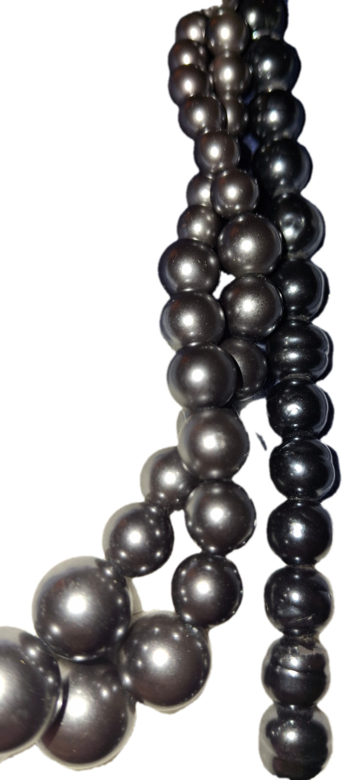 2 Vintage Strands Faux Pearls beads 1-rmn 1-unsigned 16in and 28 approx silvert