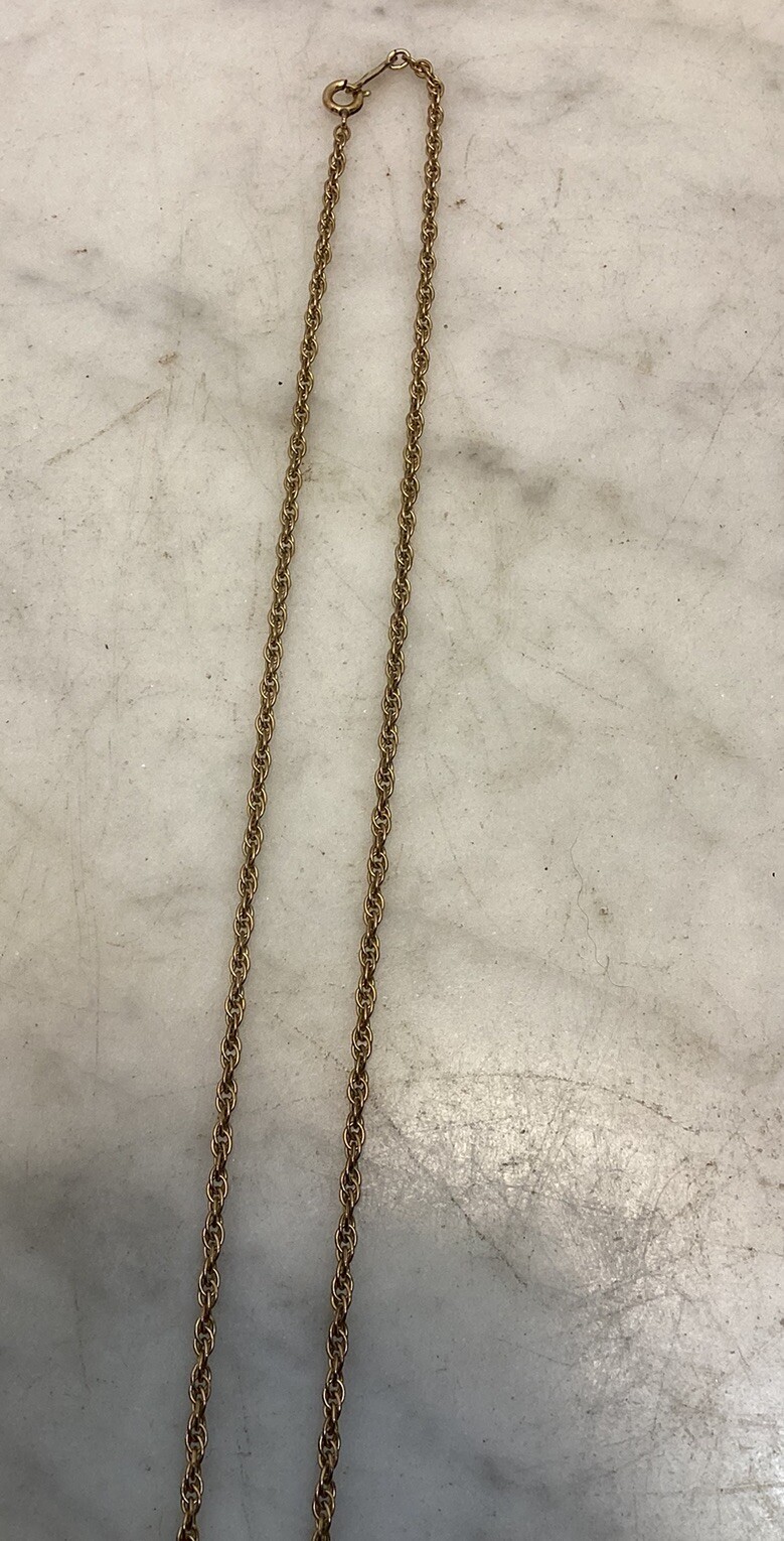 Vintage CA CO Gold Filled Rope Chain Necklace 24” Long