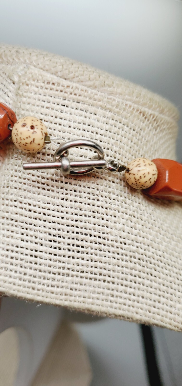 Autumn/Fall Colors Green, Orange and Brown 23″ Multi beaded necklace te02