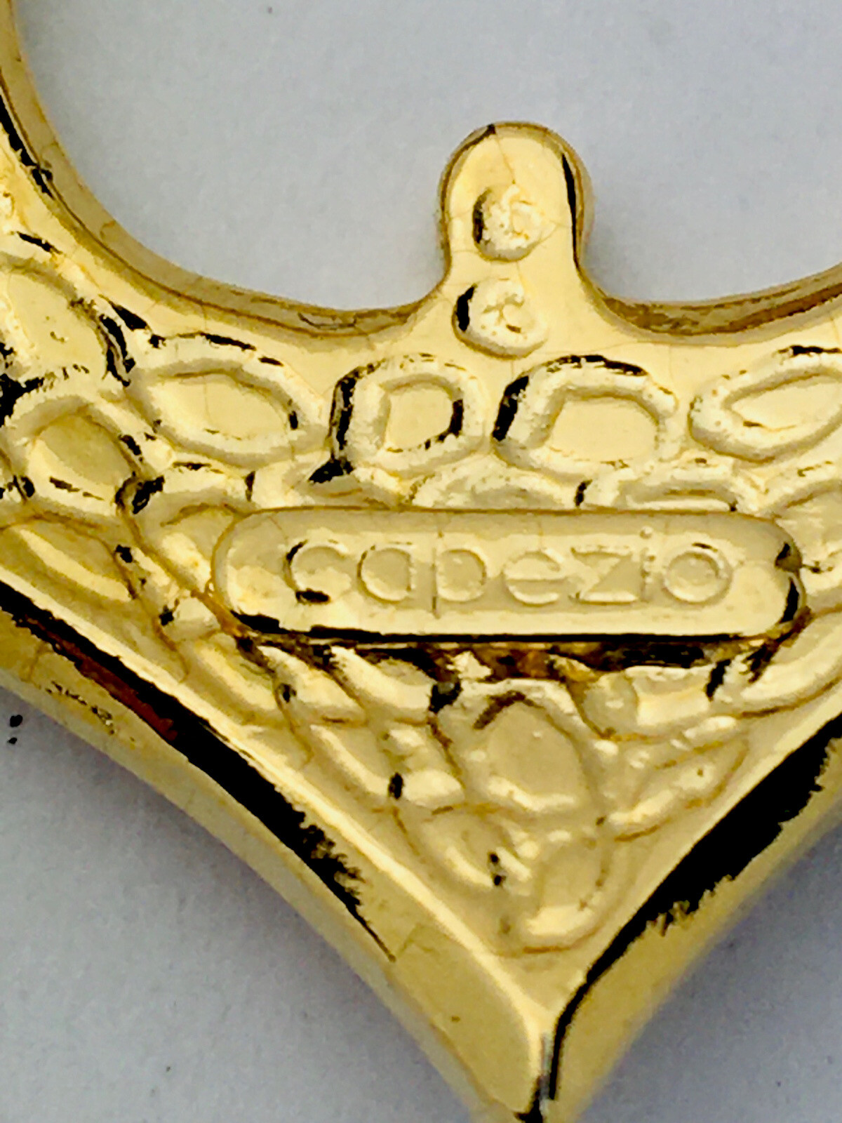 Signed Capezio Vintage Gold Red Enamel Earrings