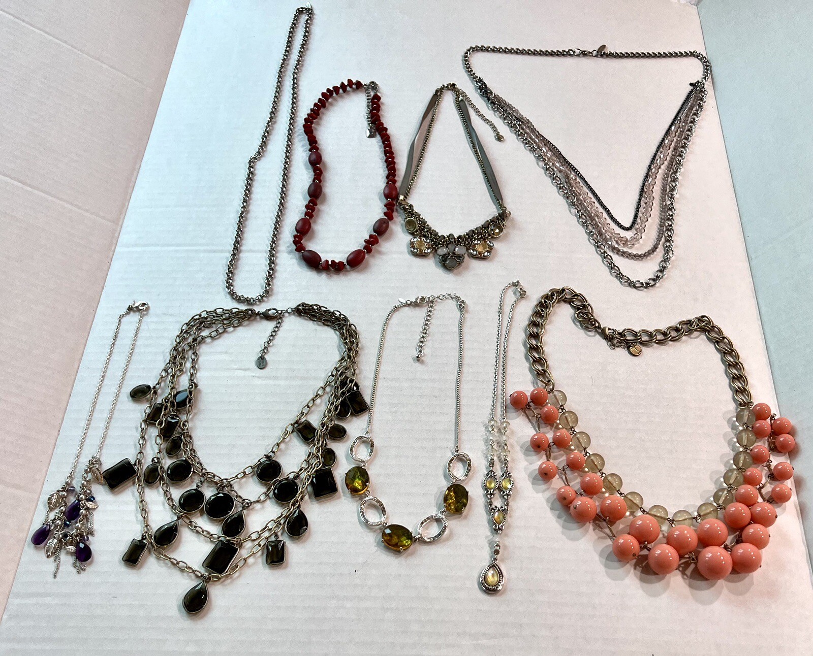 Designer Necklaces Lot Danielle Stevens Avon Chaps Monet Talbots LC 14-28” 9ct