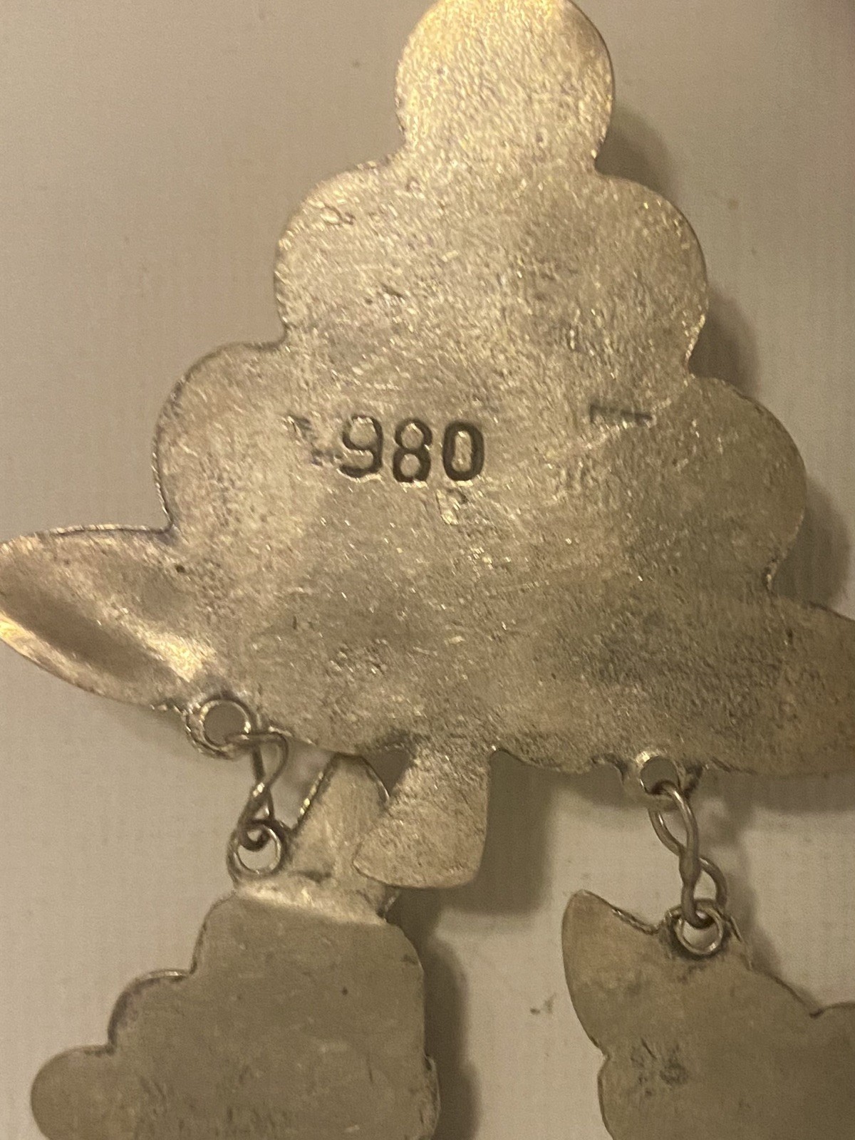 Vintage Mexican 980 Silver 3-D Figural Grape Clusters Necklace 20 1/4”L 47g