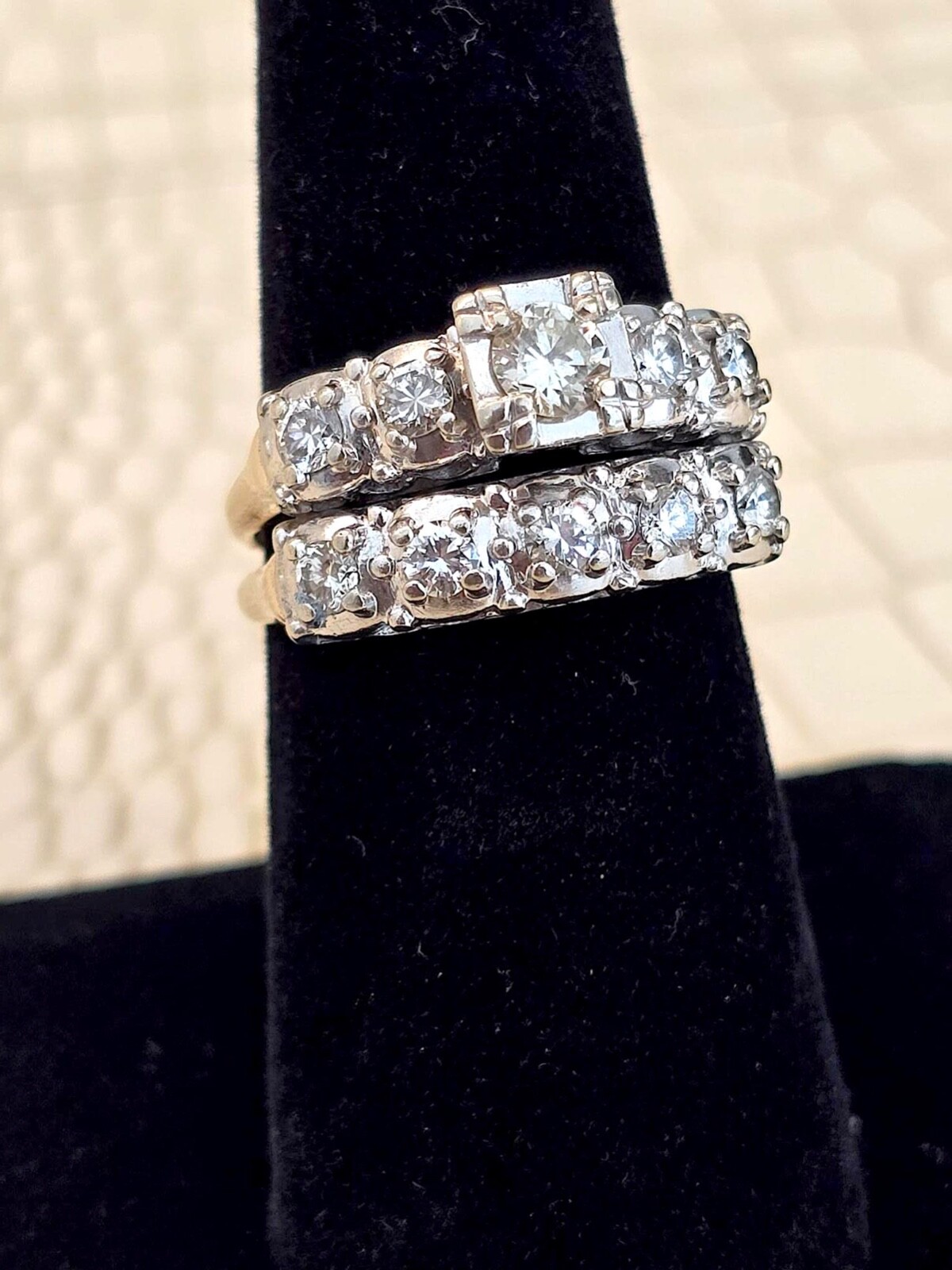 Rare Vintage “Unused” Diamond Ring Set (Approximations) about 1 ct. Size 7.5
