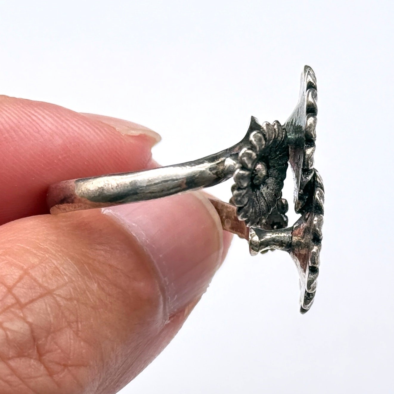 Vintage Daily Flower Sterling Silver Ring Size 10