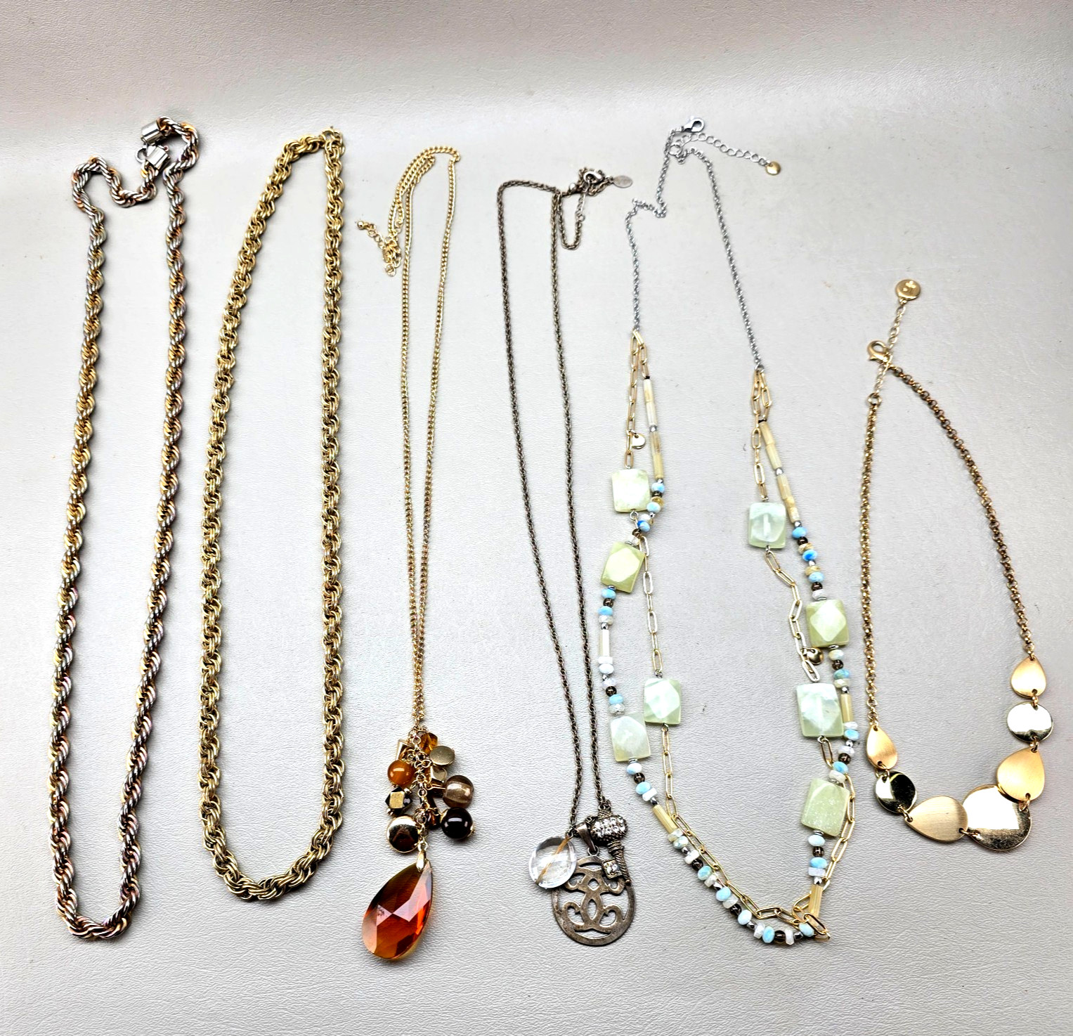 Vintage Necklace Lot Gold Tone Silver Tone Beaded Statement Jewelry Mixed