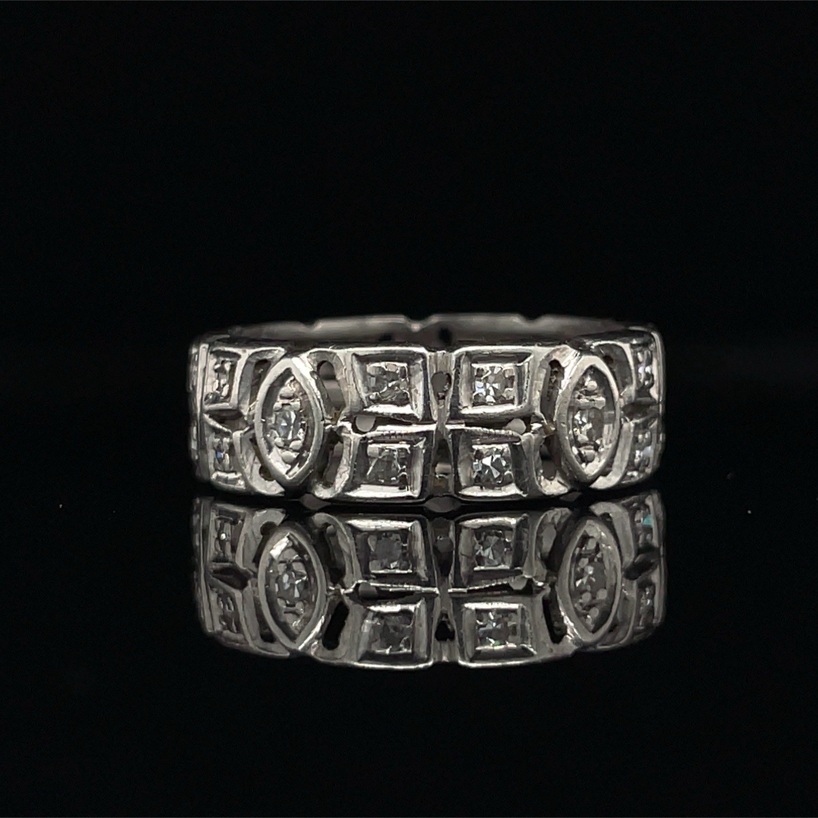 Art Deco 0.35 Carat Platinum Diamond Eternity Band