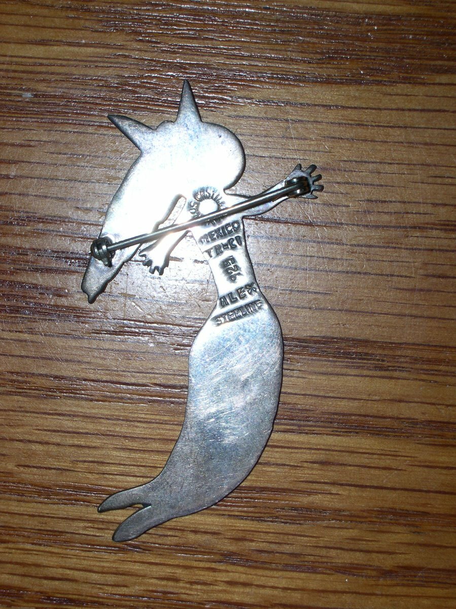 Vintage Los Castillo 925 Sterling Silver MERMAID Pin Brooch Alex – TAXCO Mexico