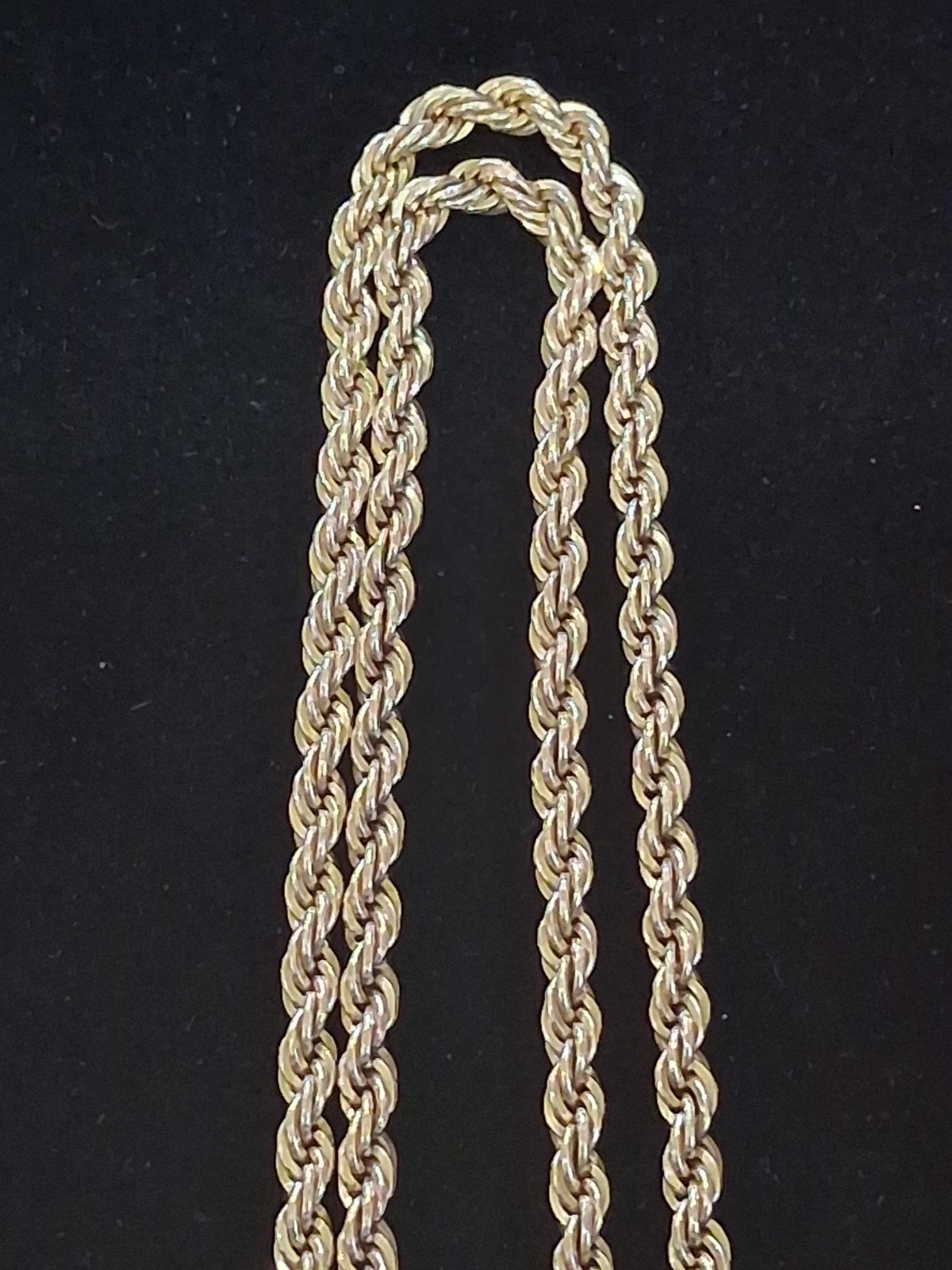 Vintage 1/20 12K Gold Filled Necklace Rope Chain Twisted 30″