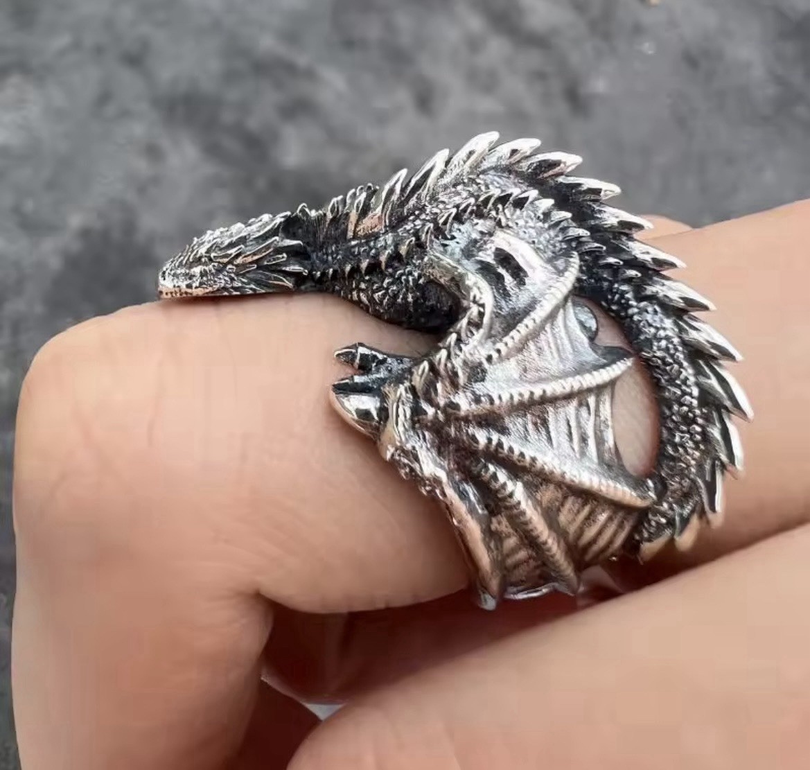 Vintage Gothic Fantasy Adjustable Punk Dragon Ring