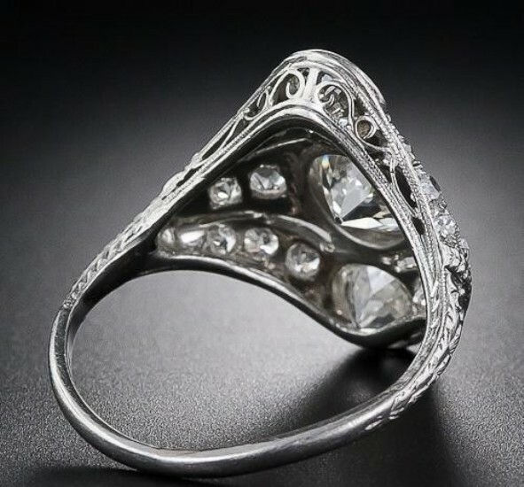 Three Stone 2.50Ct Round Cut CZ Art Deco Antique Engagement Ring 925 Silver