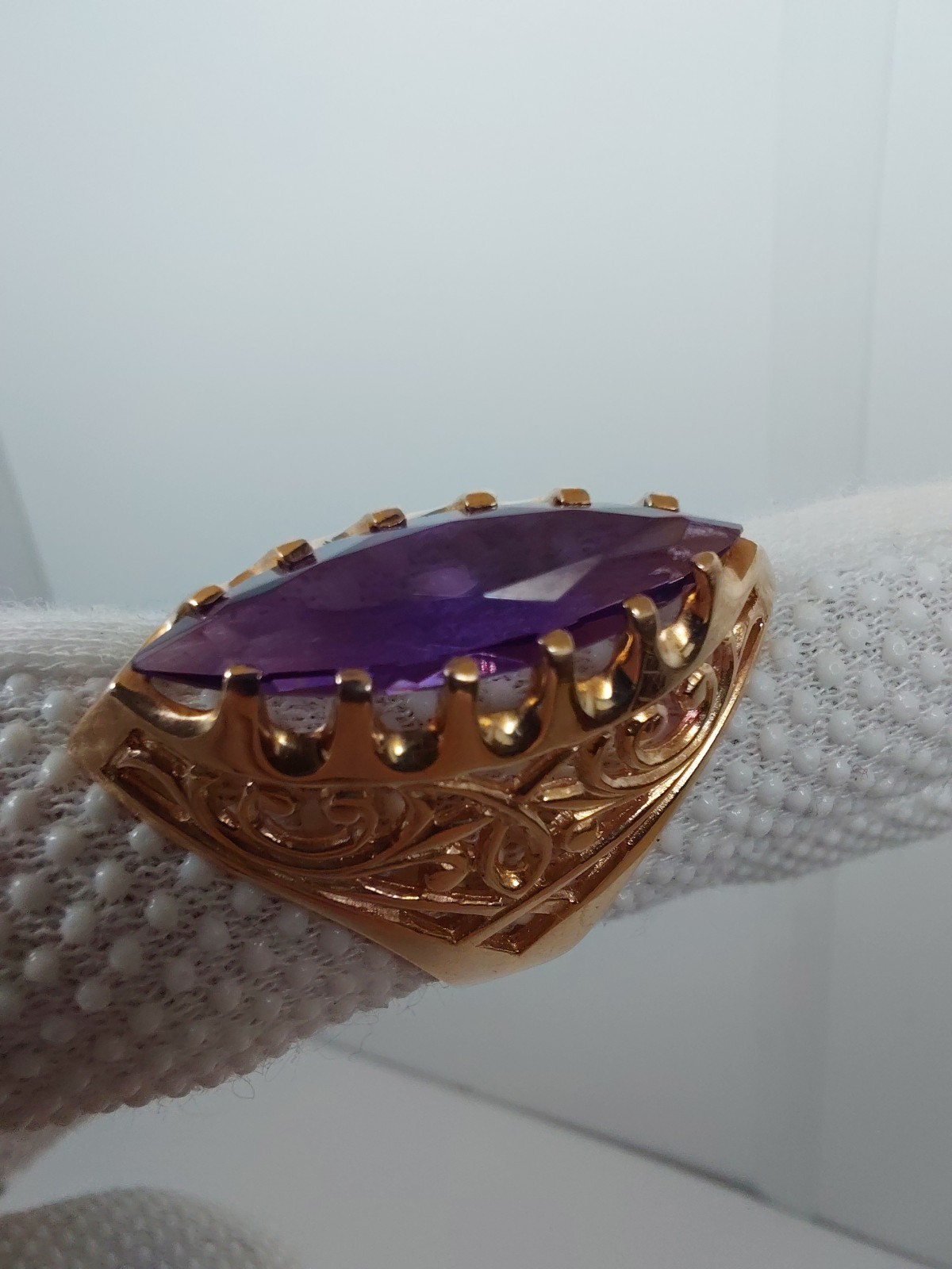 Vintage Soviet Solid Rose Gold Ring 14 K 583 Alexandrite Size 8.25