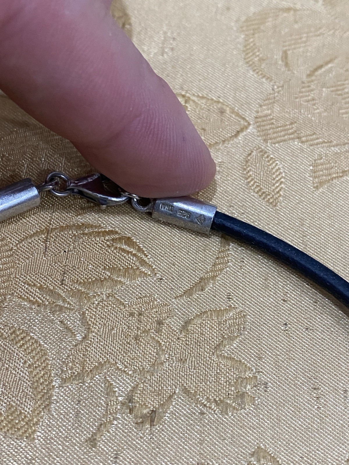 Vintage Silpada Sterling Silver 925 Endcaps On Black Leather Cord Necklace 14”