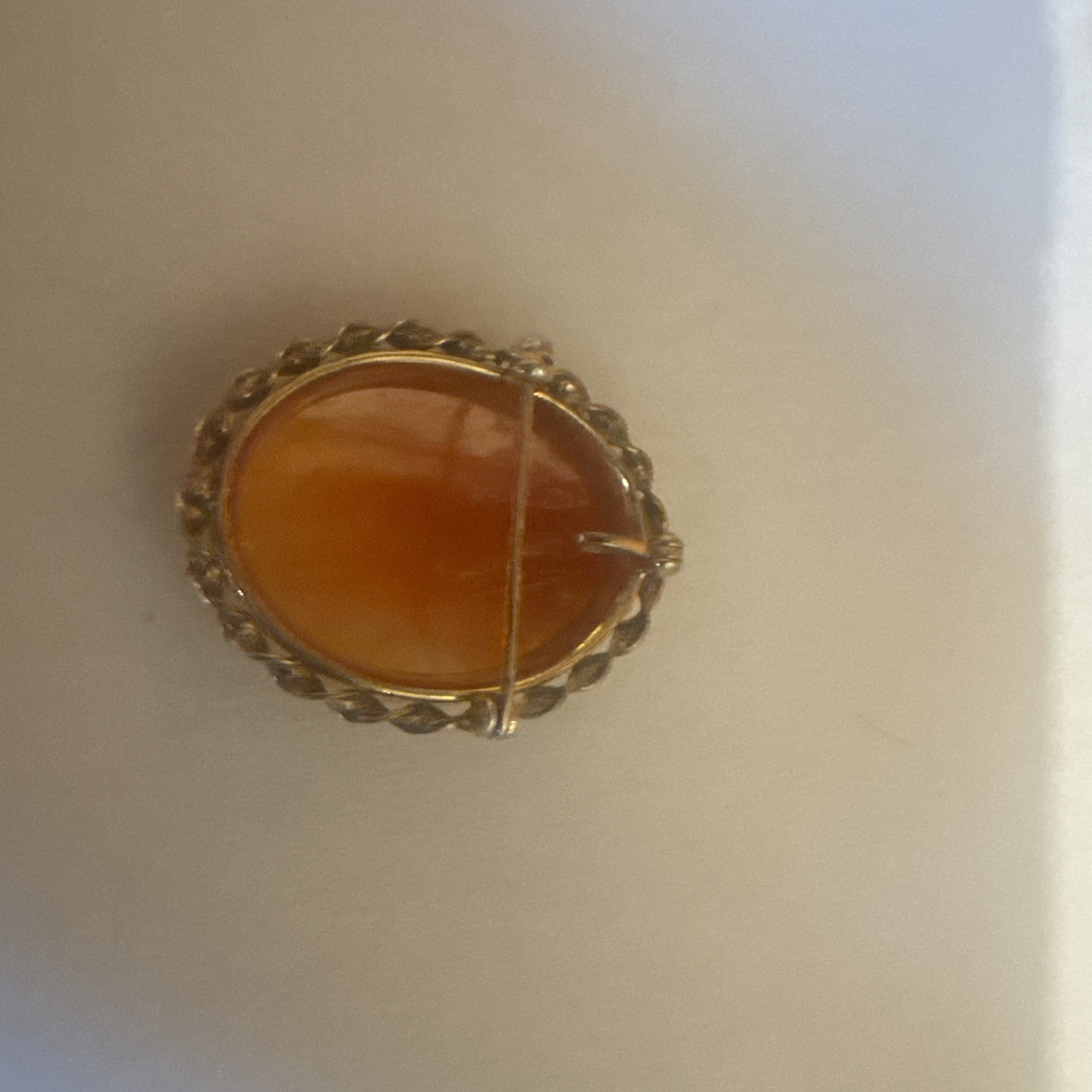 Von Dell Cameo 1/20 12 K Gold Plated Pendant Brooch Vintage 1 1/4 X 1 Inches
