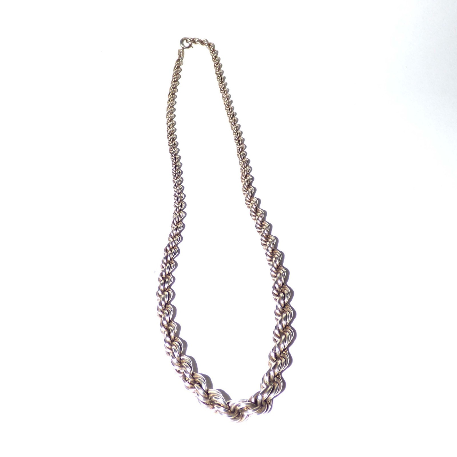 Vintage Italian 925 Sterling Silver Graduated Rope Chain Necklace 45cm 16g