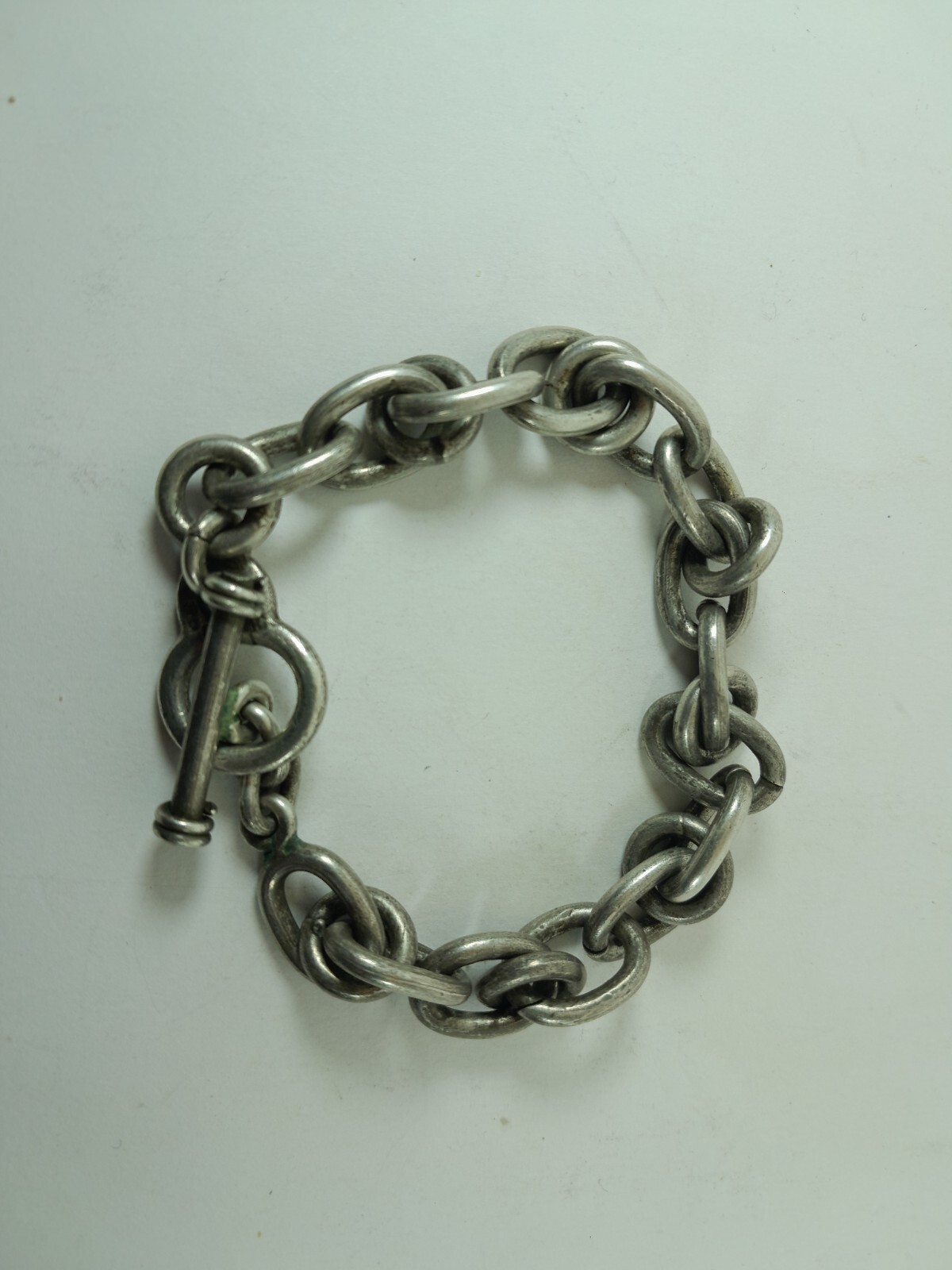 MEXICO VINTAGE BRACLET MEN’S STERLING SILVER 925 LINK CHAIN 64 GRAMS l.8,46 inch