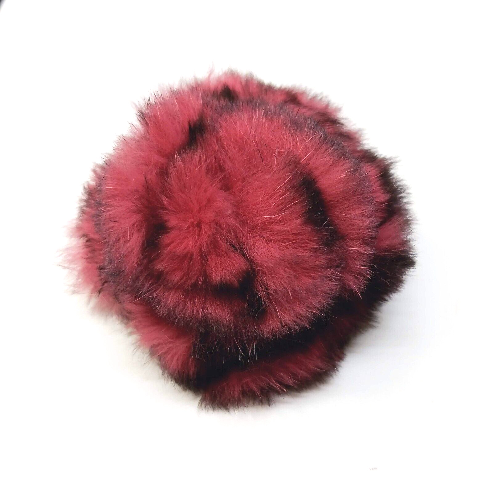 Vintage CASUAL CORNER Fur Puff Pin Brooch Dusty Mauve Pink NOS with Tags
