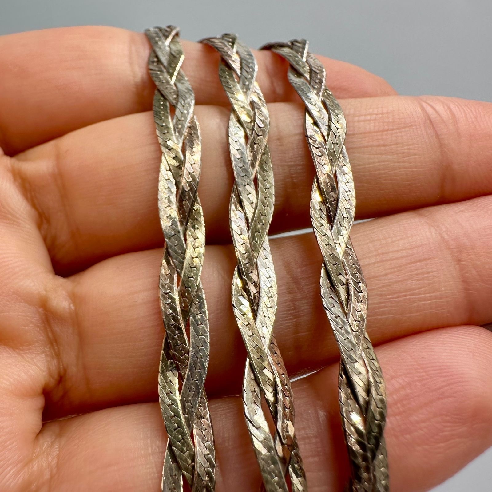 Vintage Italian 925 Gilt Sterling Silver Necklace Chain Jewelry Marked 10.1g